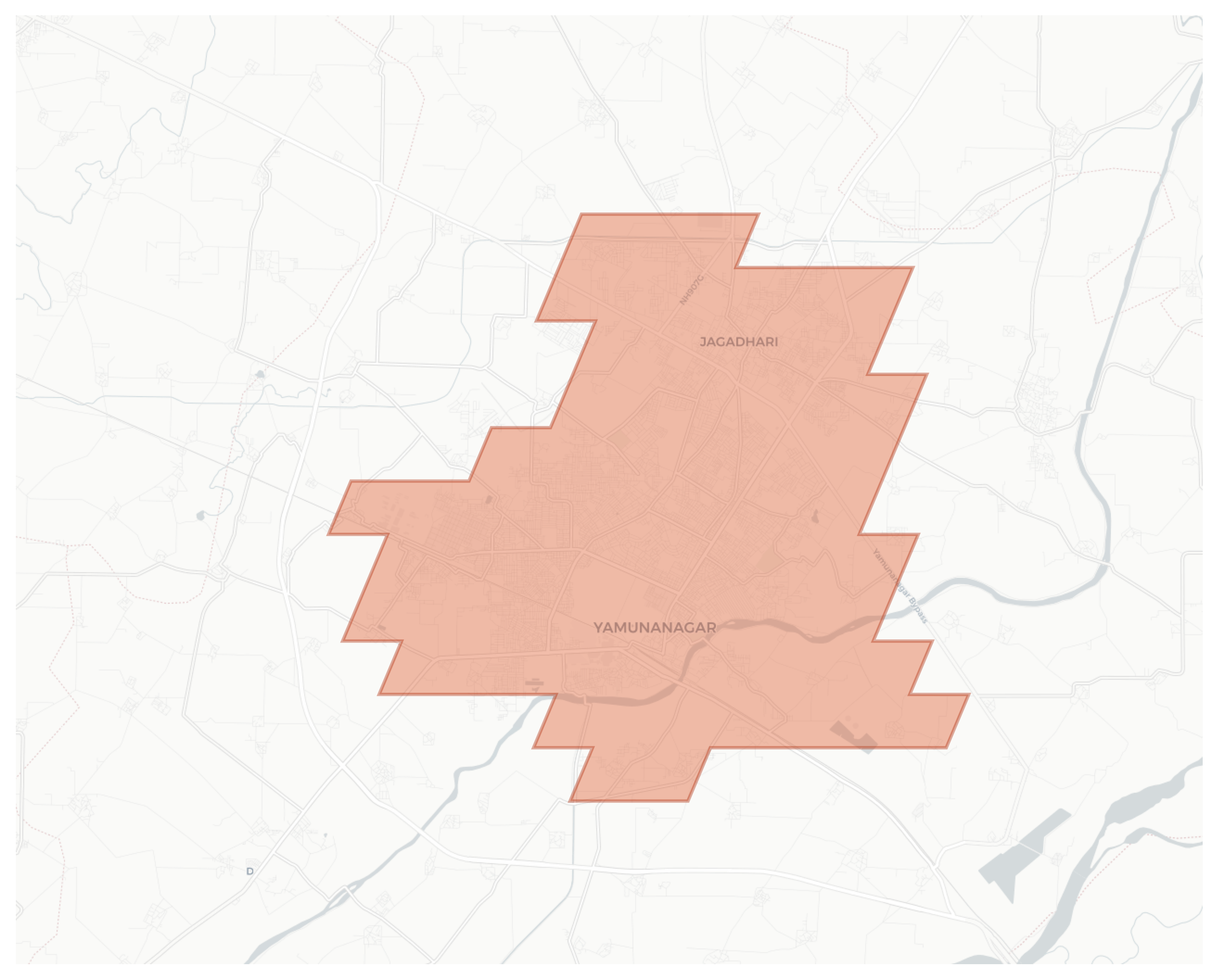 Yamunanagar geographic map