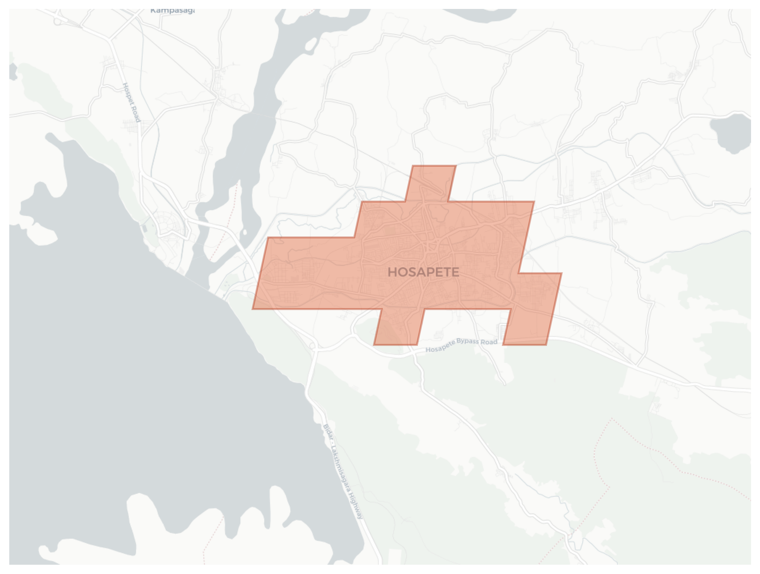 Hosapete geographic map