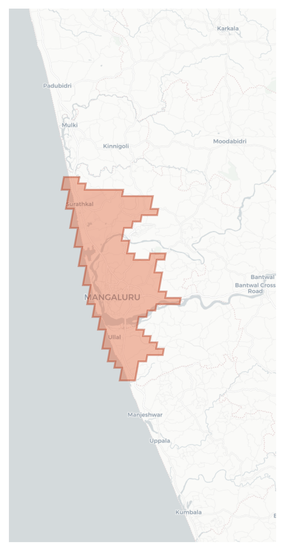 Mangaluru geographic map