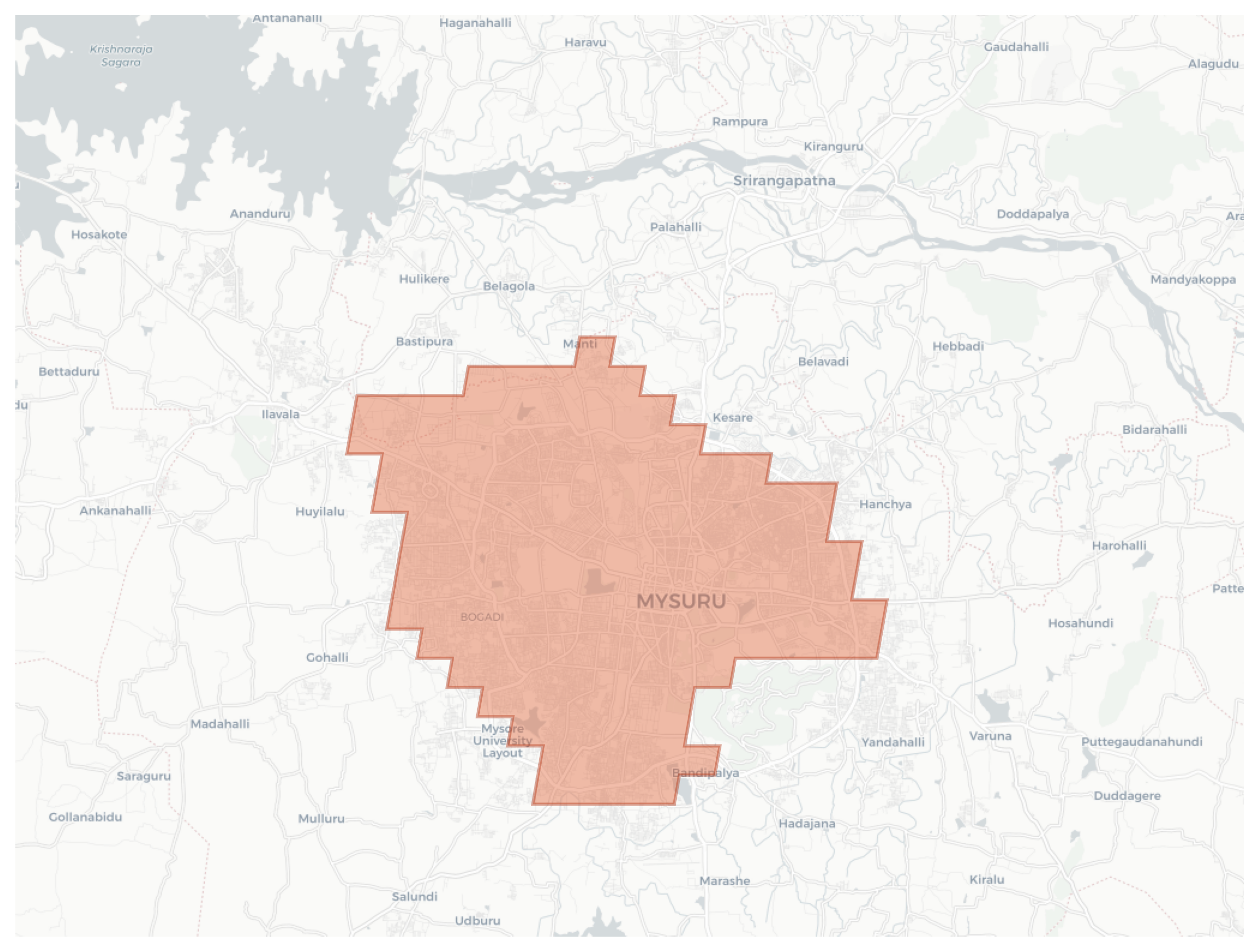 Mysuru geographic map