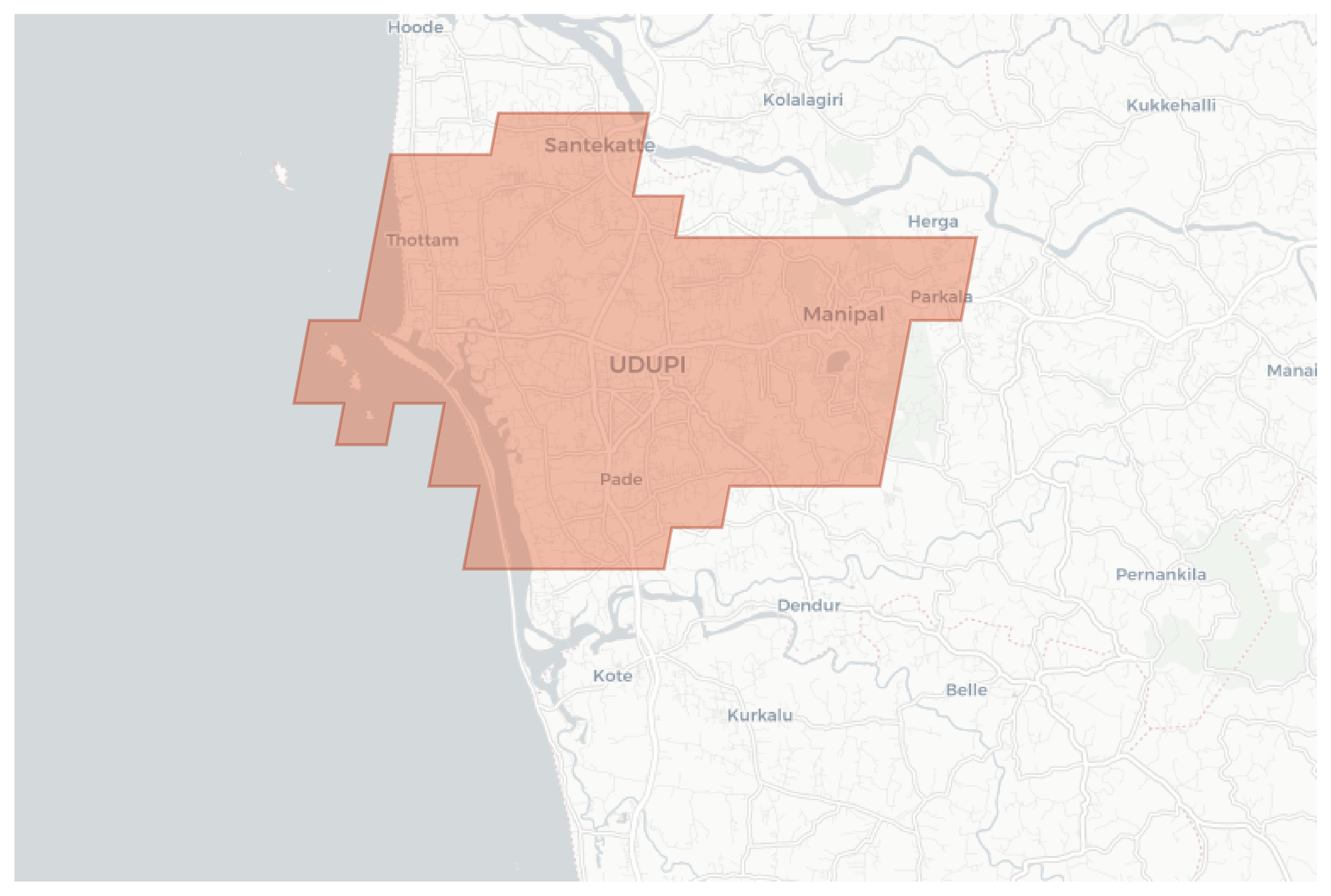 Udupi geographic map