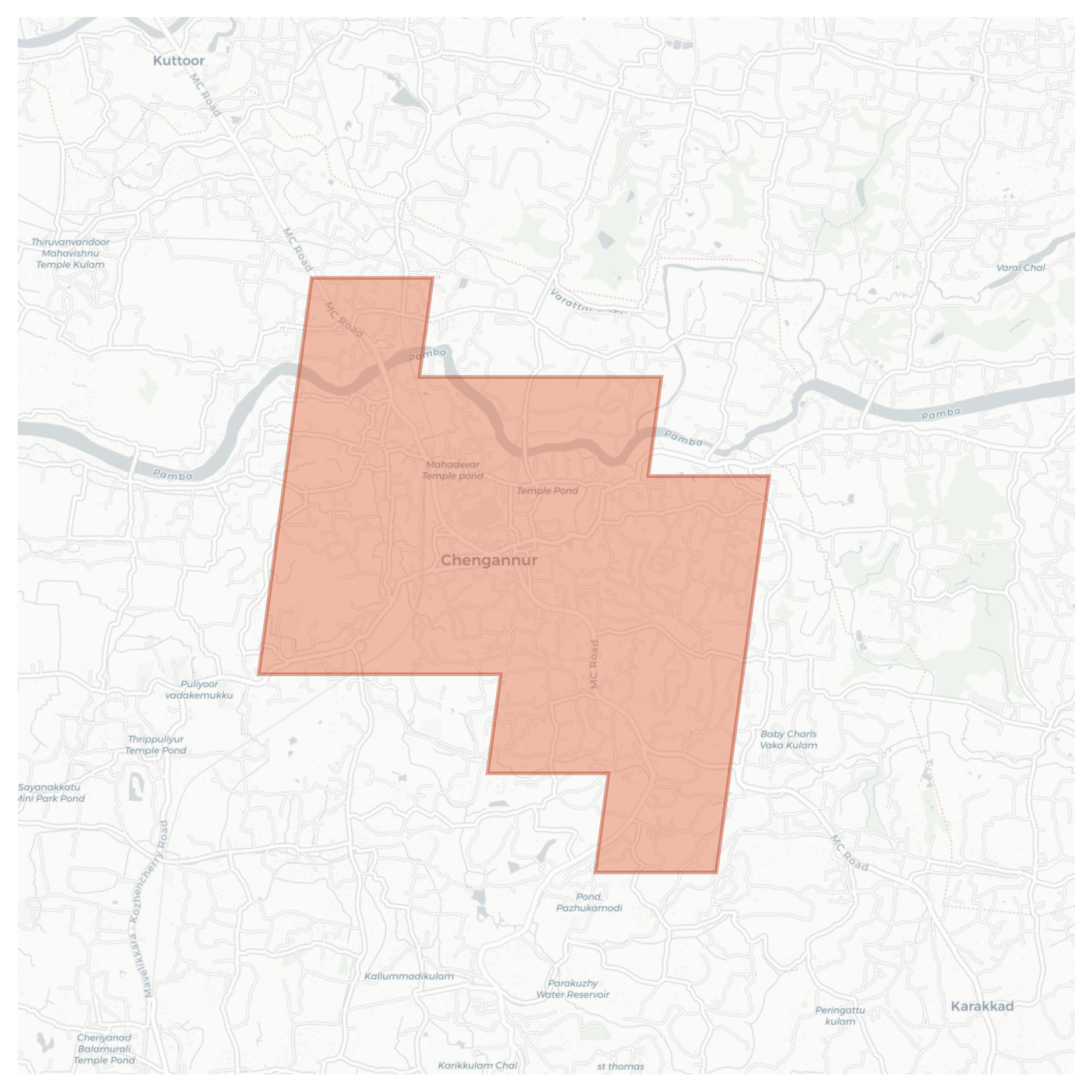 Chengannur geographic map