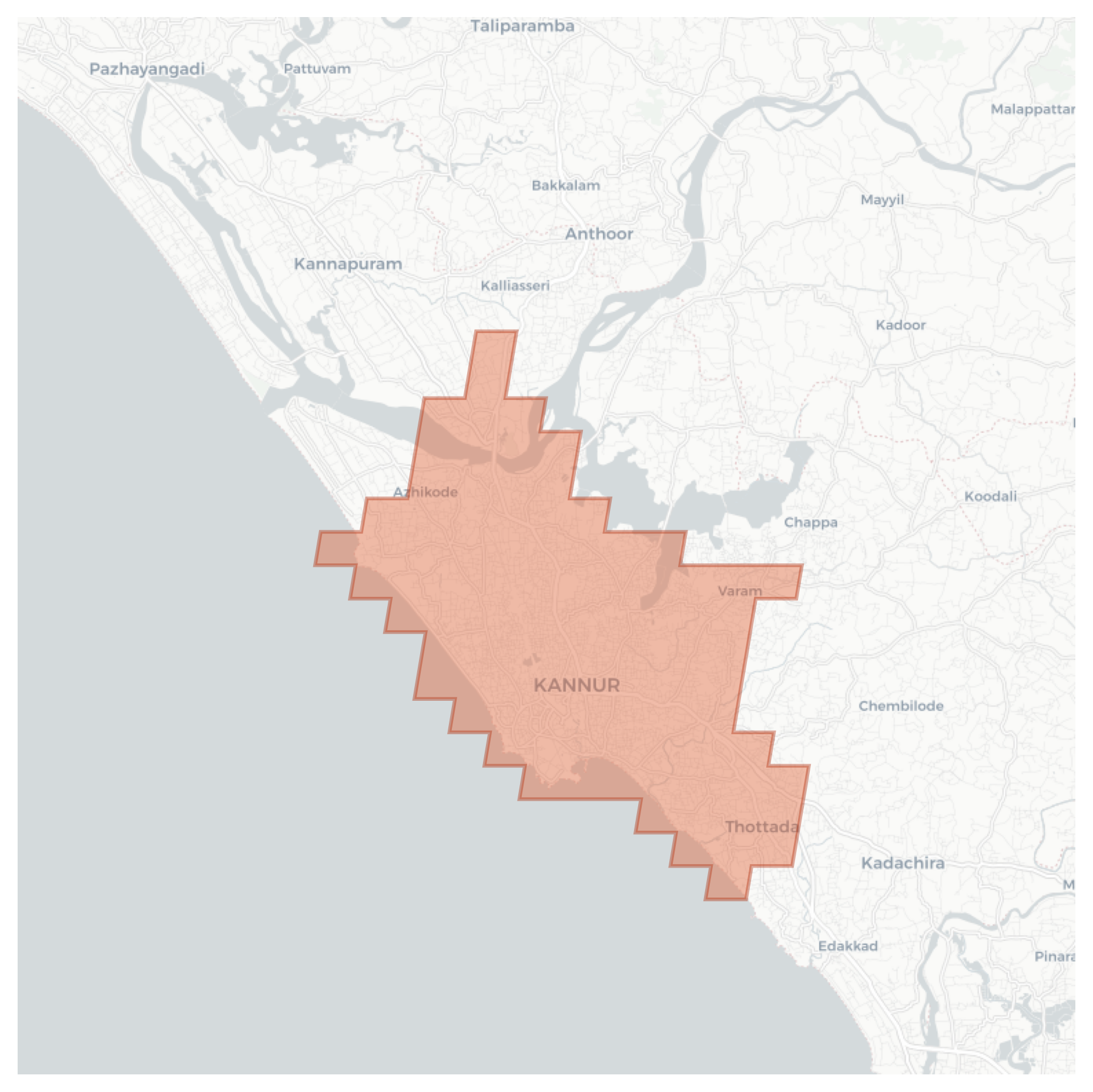 Kannur geographic map