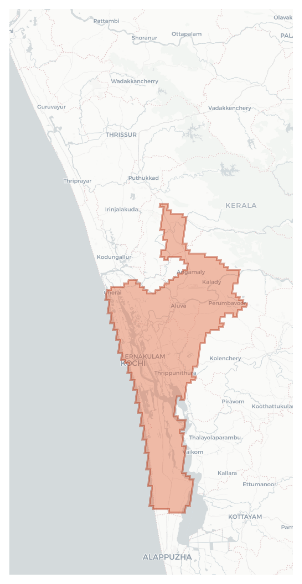 Kochi geographic map