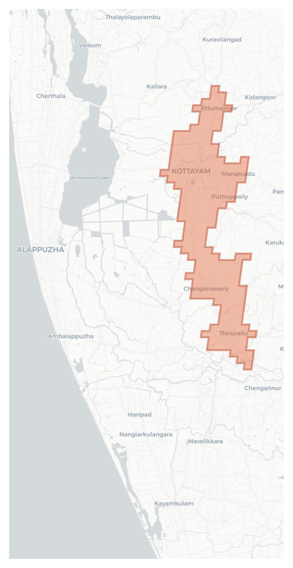 Kottayam geographic map
