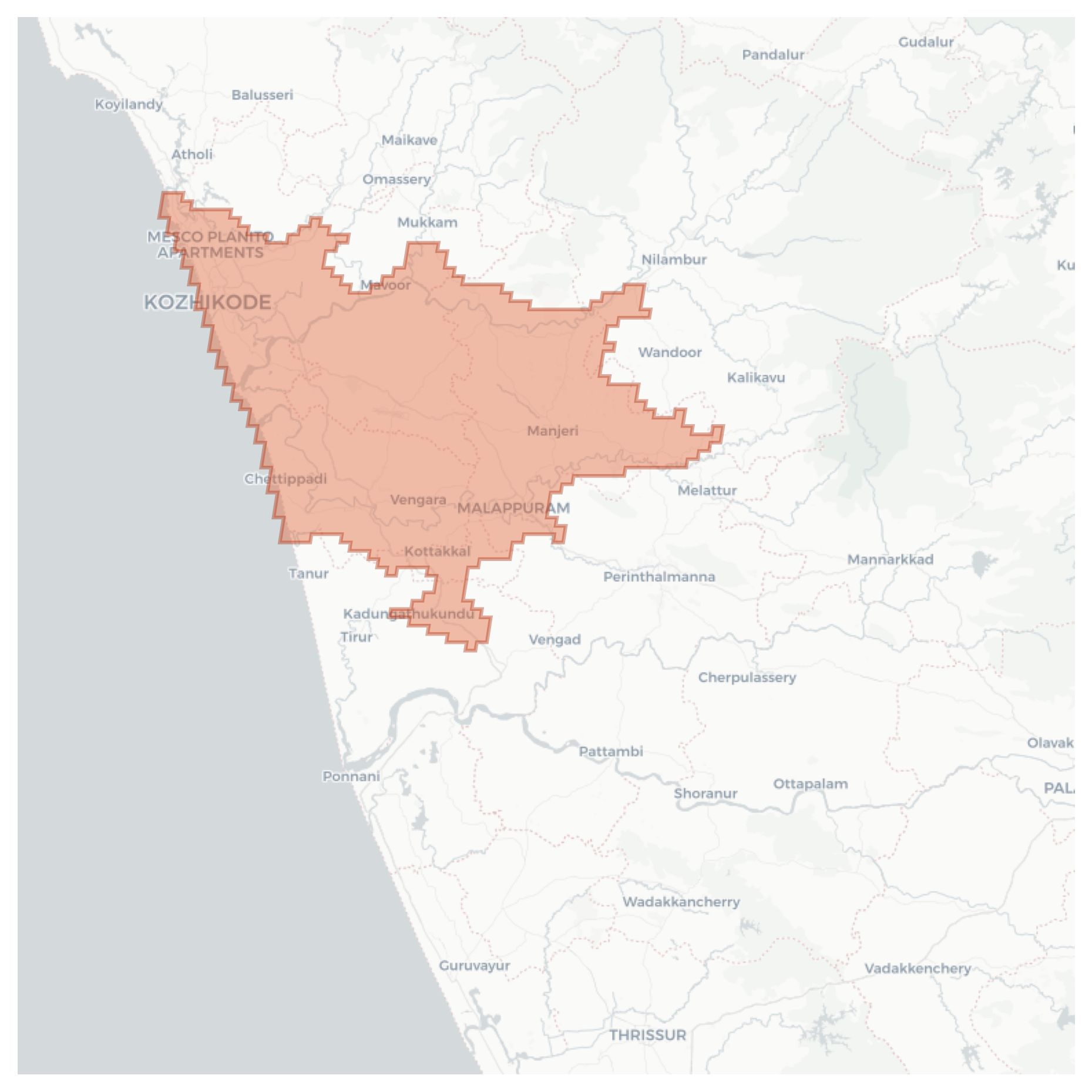 Kozhikode geographic map