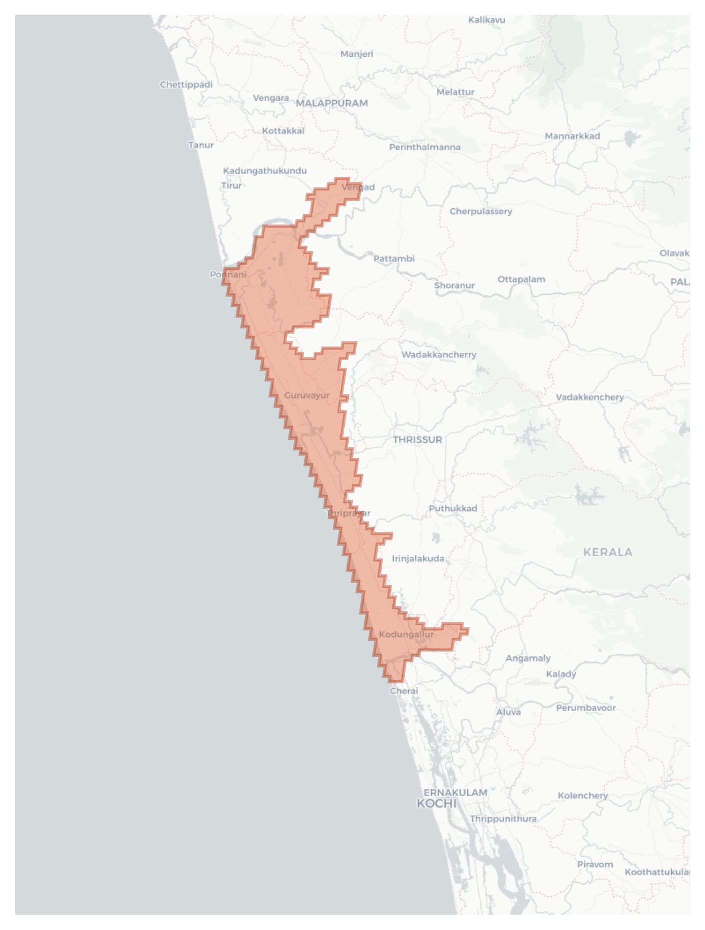 Ponnani geographic map