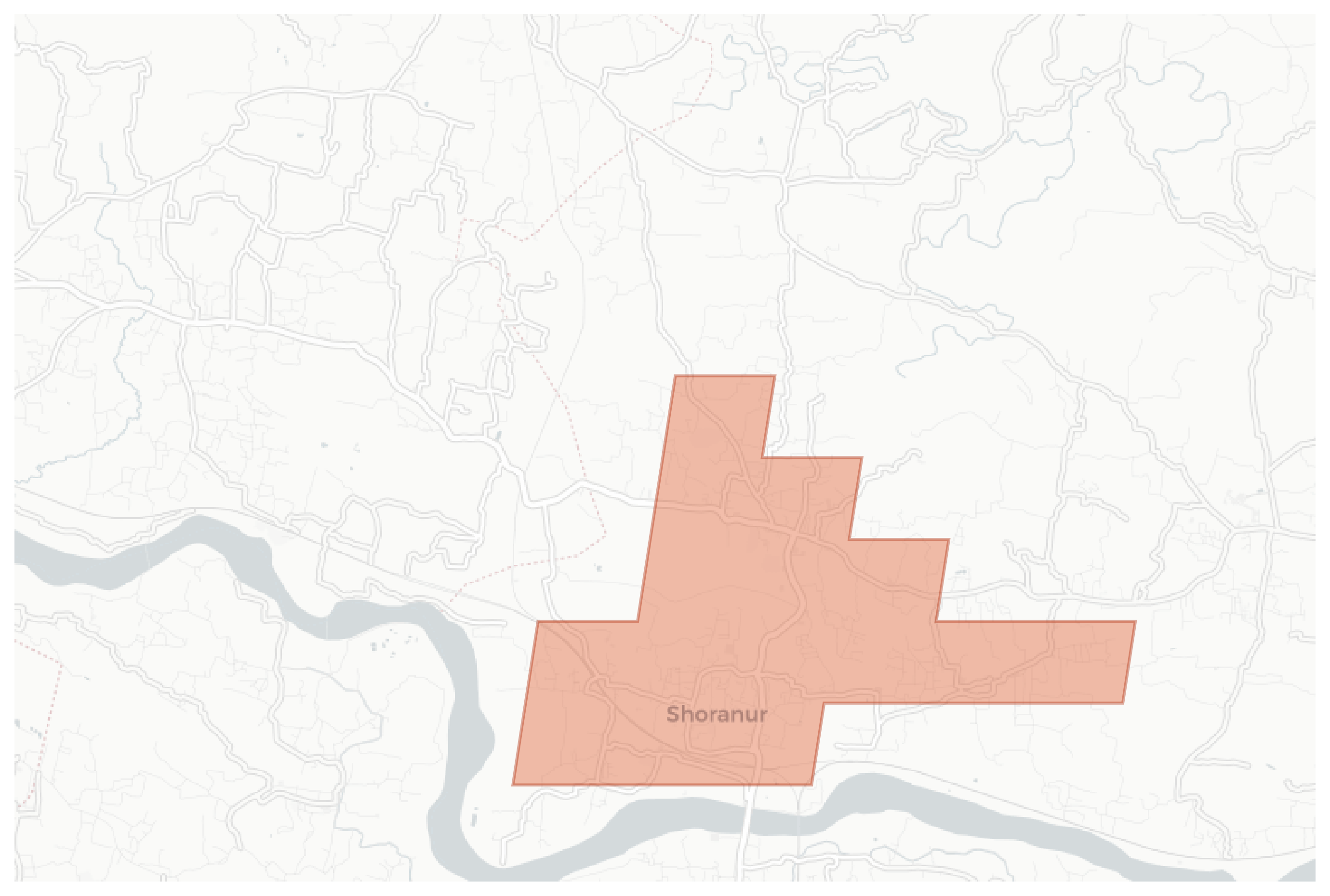 Shoranur geographic map