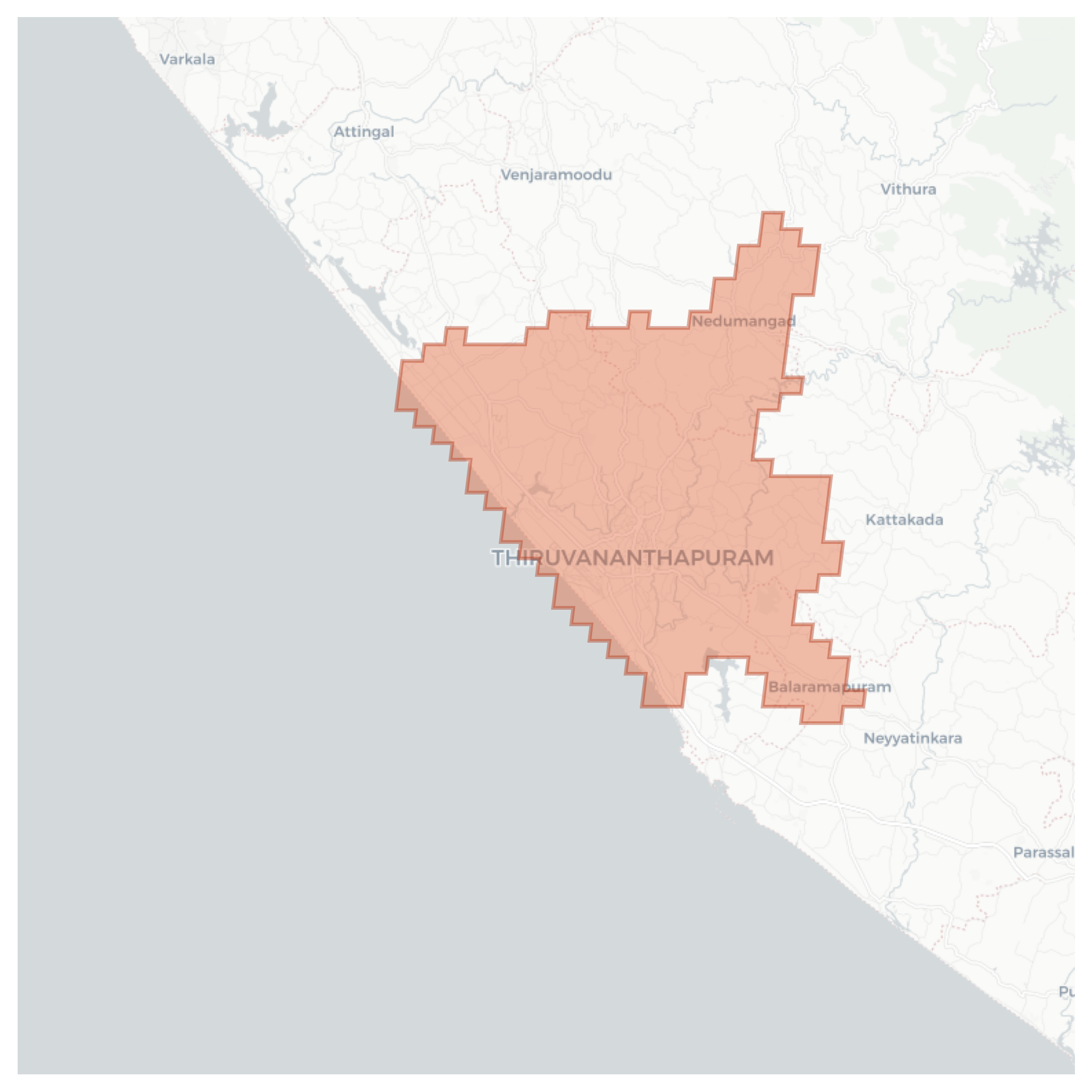 Thiruvananthapuram geographic map