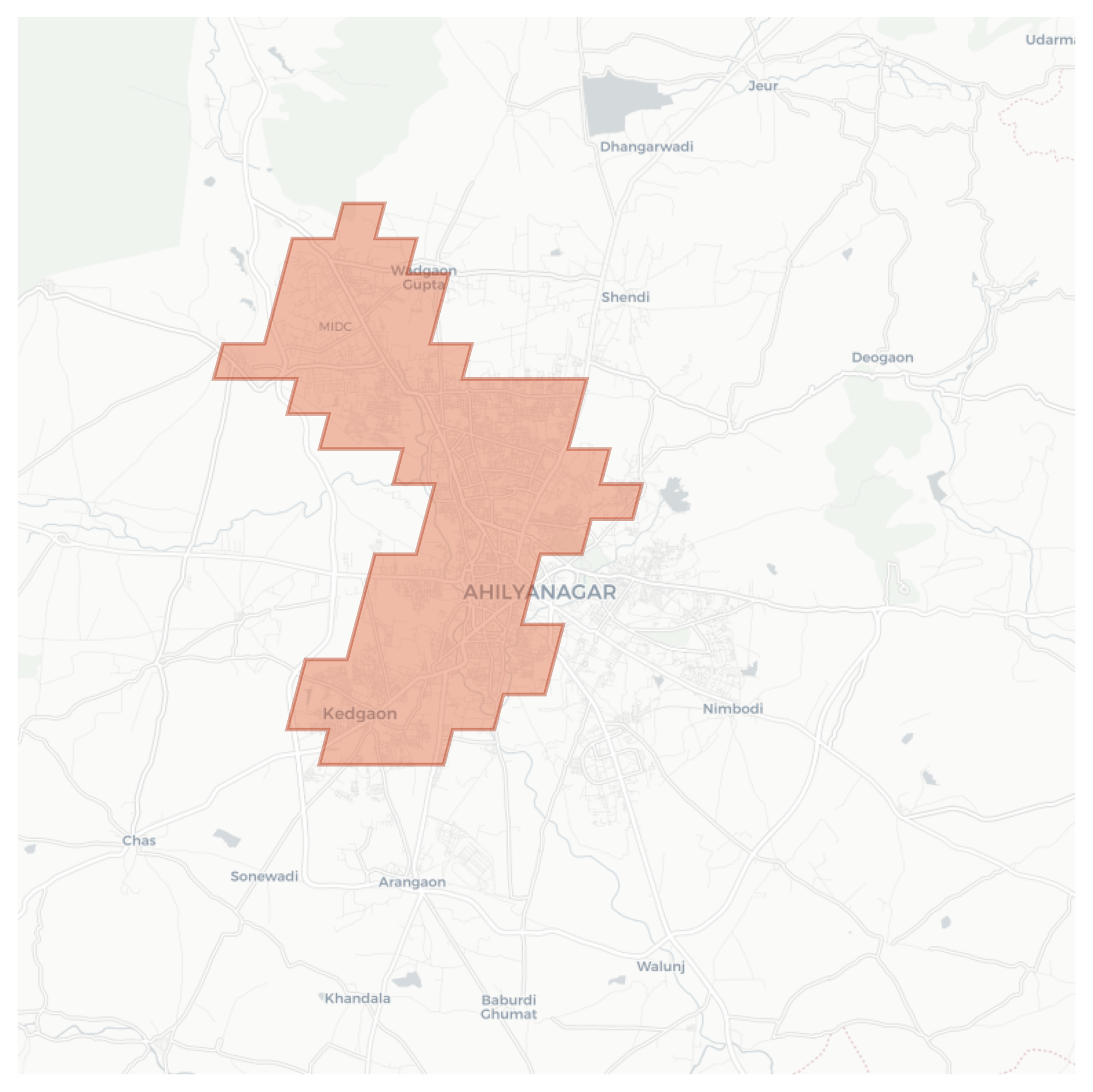 Kedgaon geographic map
