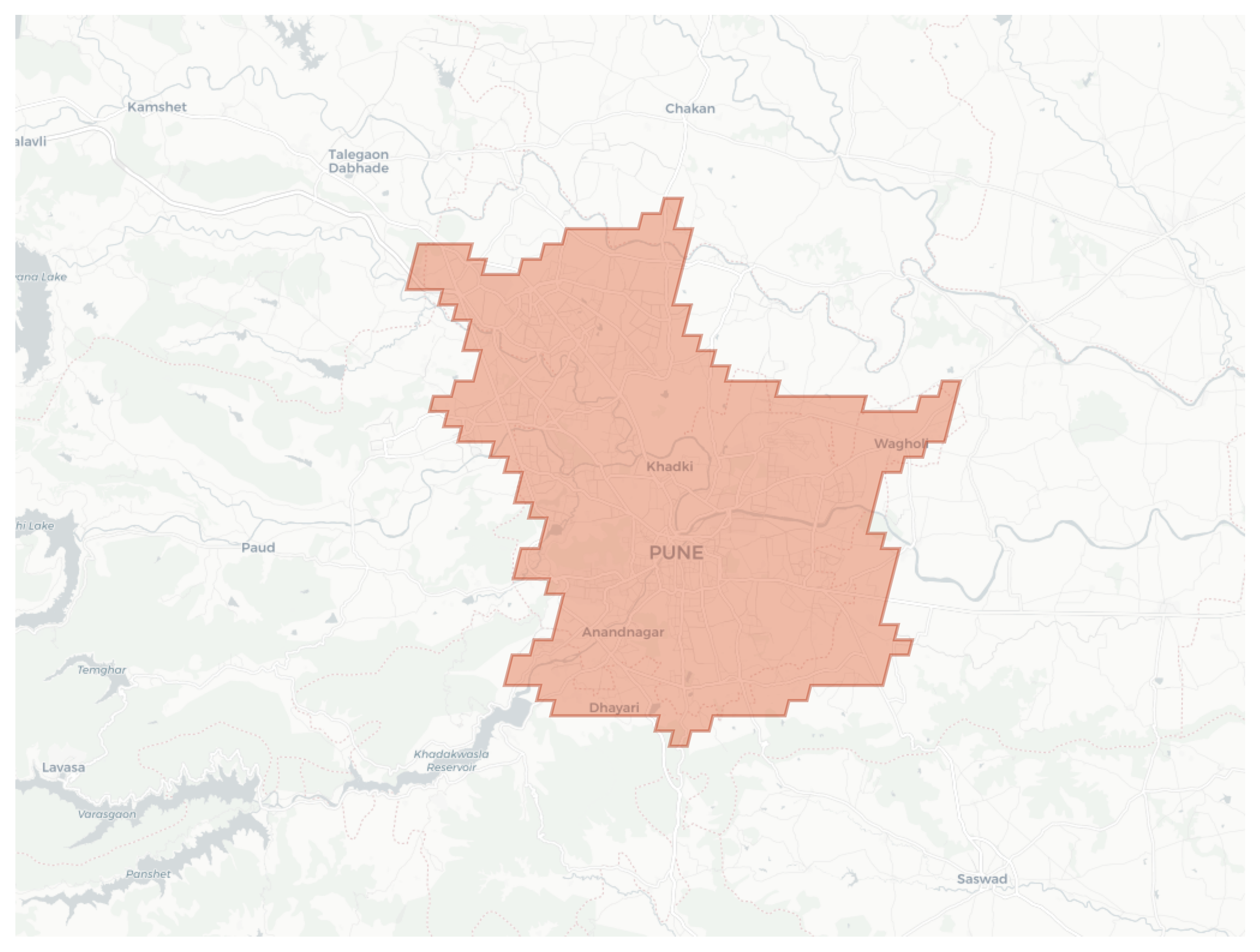 Pune geographic map