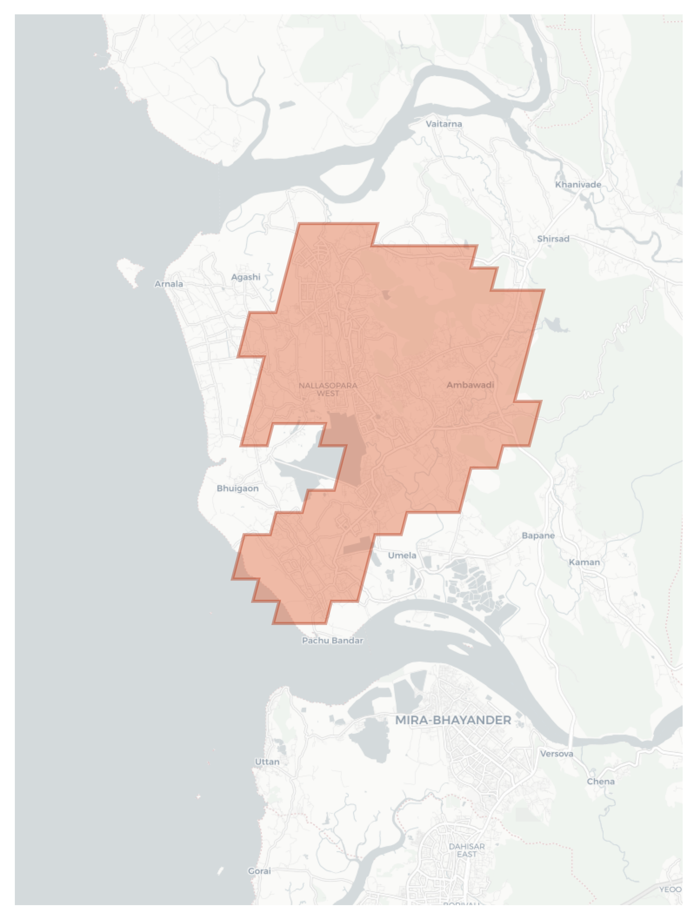 Vasai-Virar geographic map