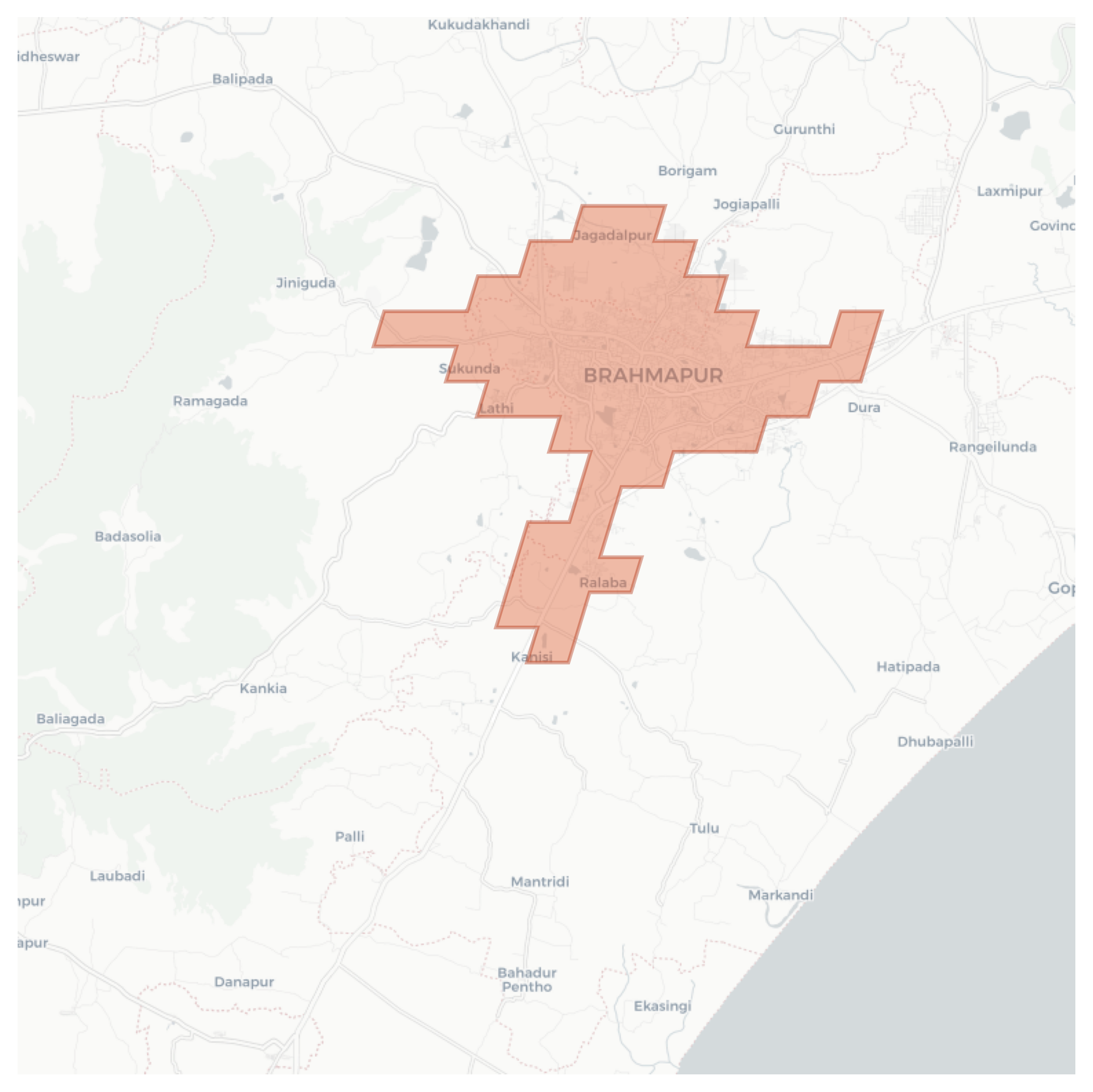 Brahmapur geographic map