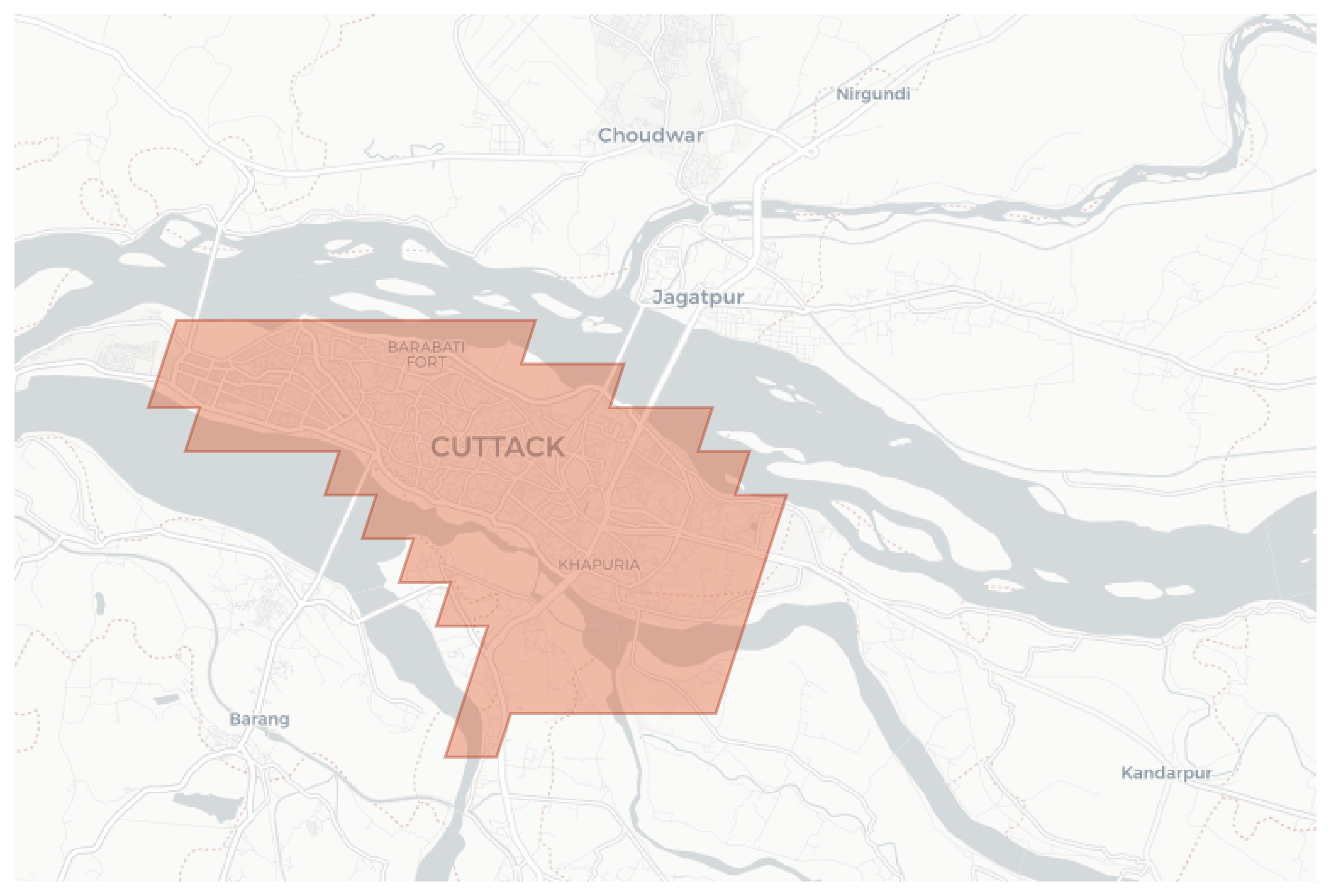 Cuttack geographic map