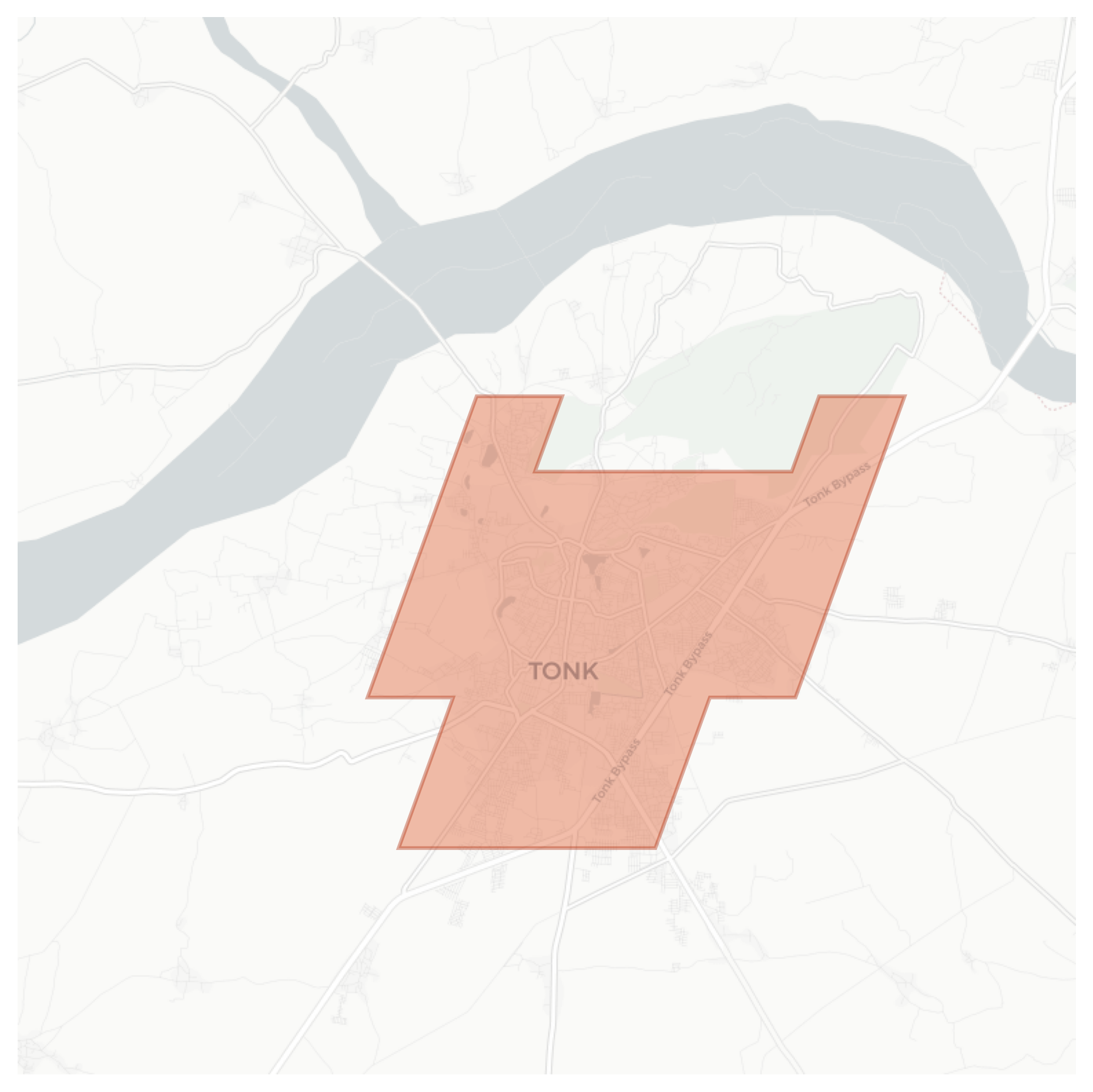 Tonk geographic map