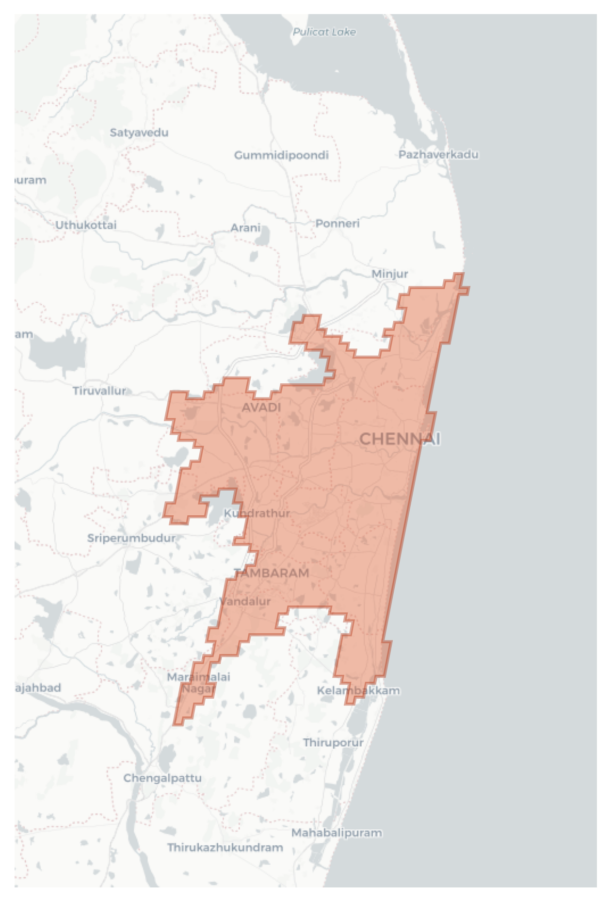 Chennai geographic map