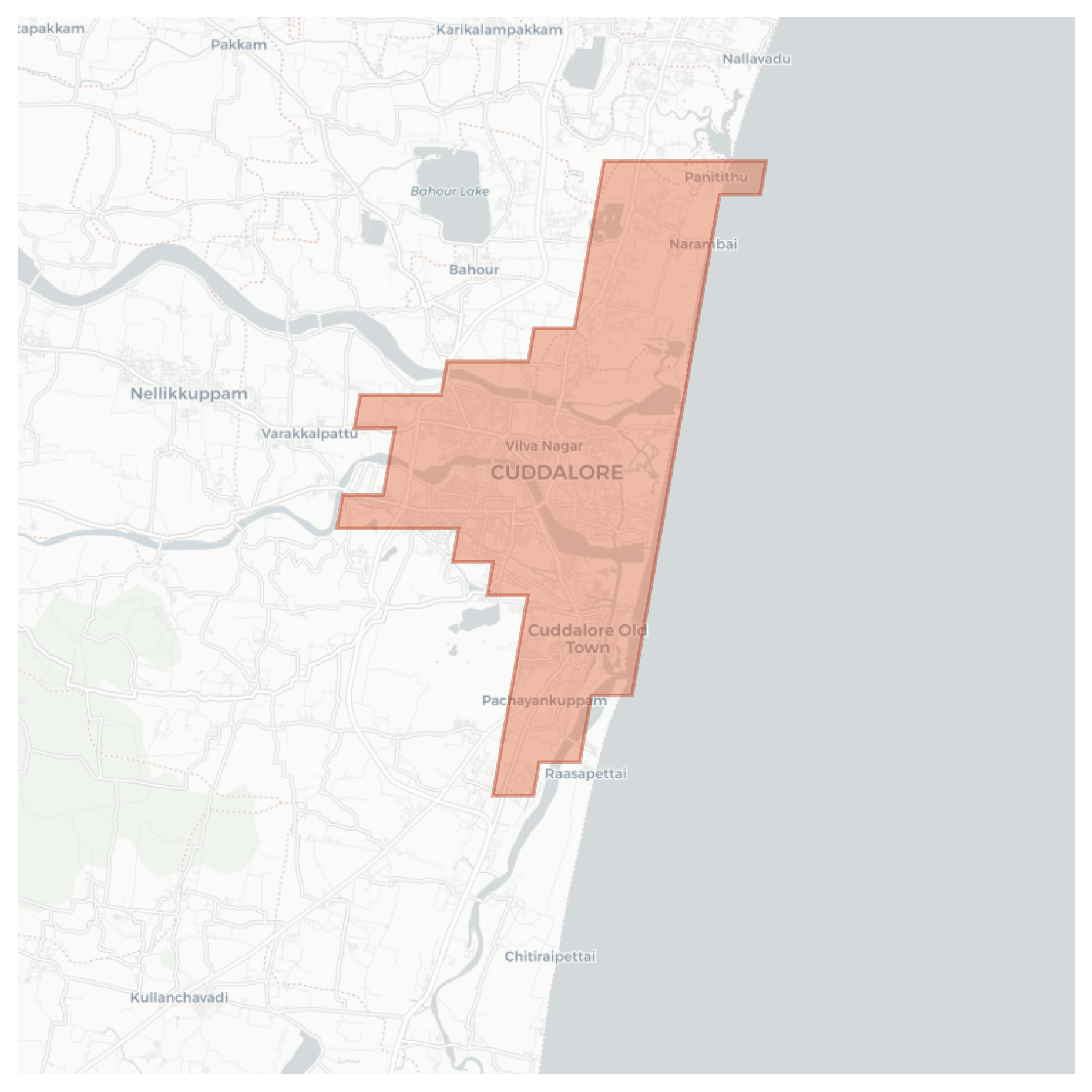 Cuddalore geographic map