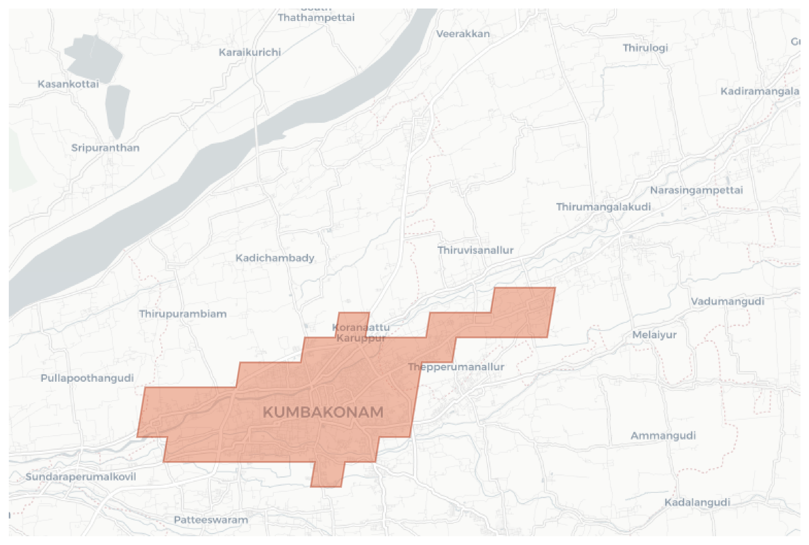 Kumbakonam geographic map