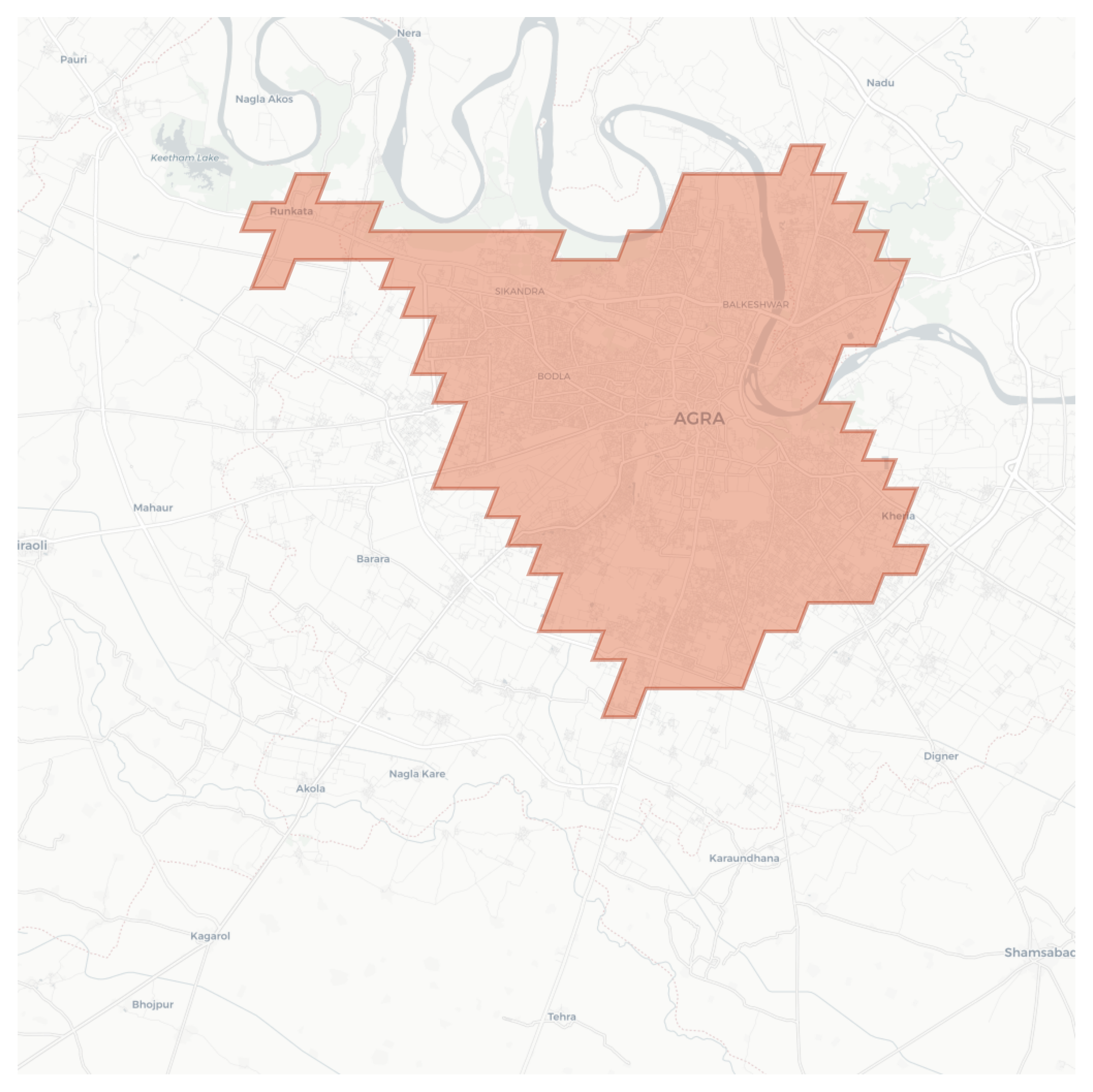 Agra geographic map