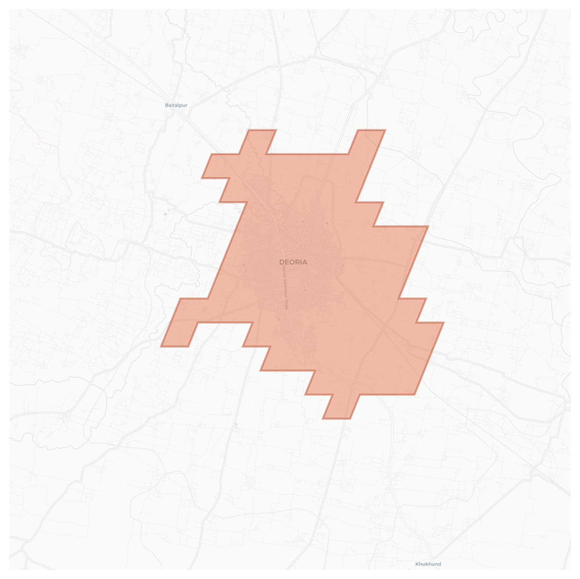 Deoria geographic map