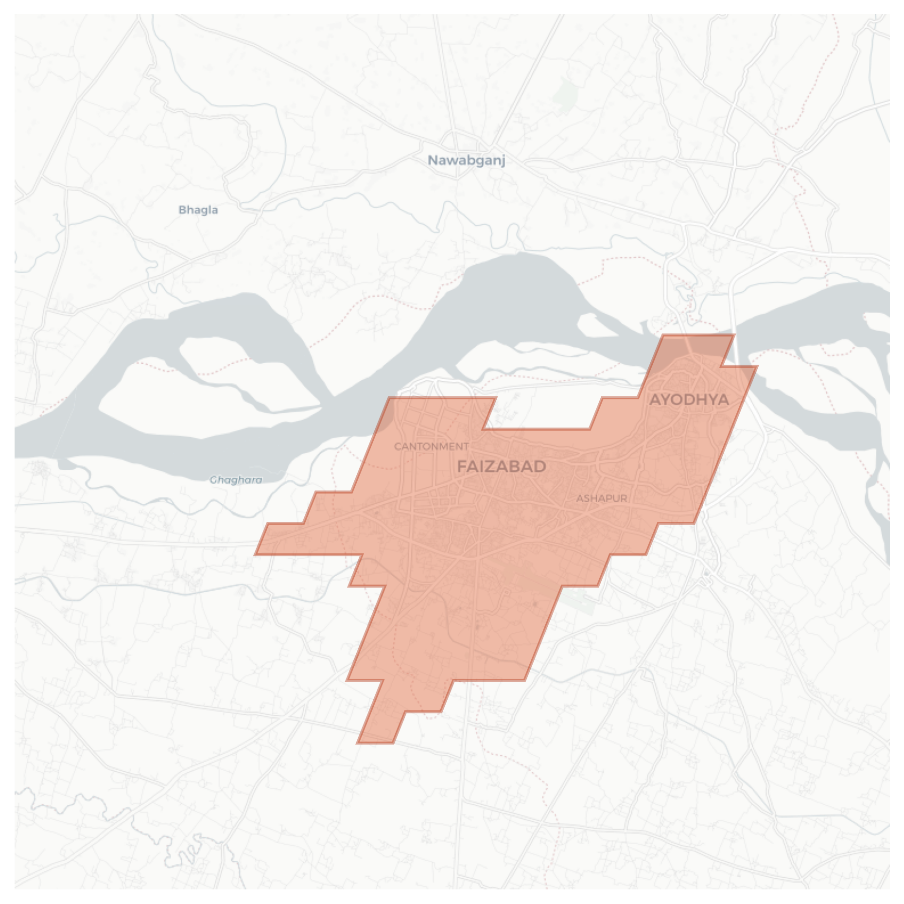 Faizabad geographic map