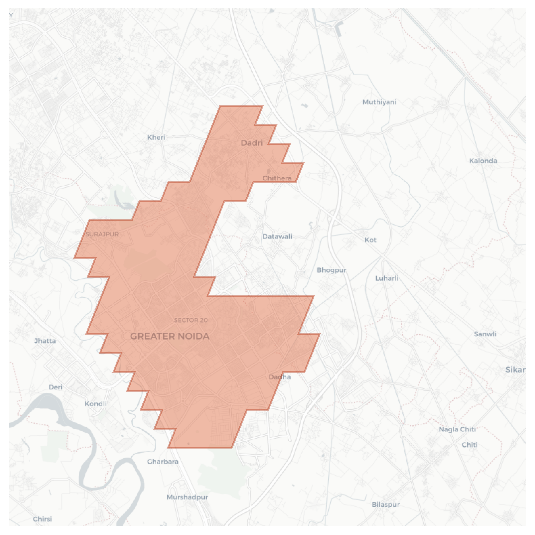 Greater Noida geographic map