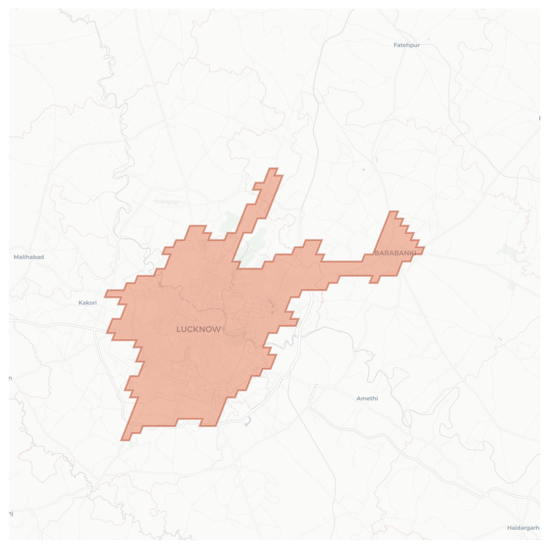 Lucknow geographic map