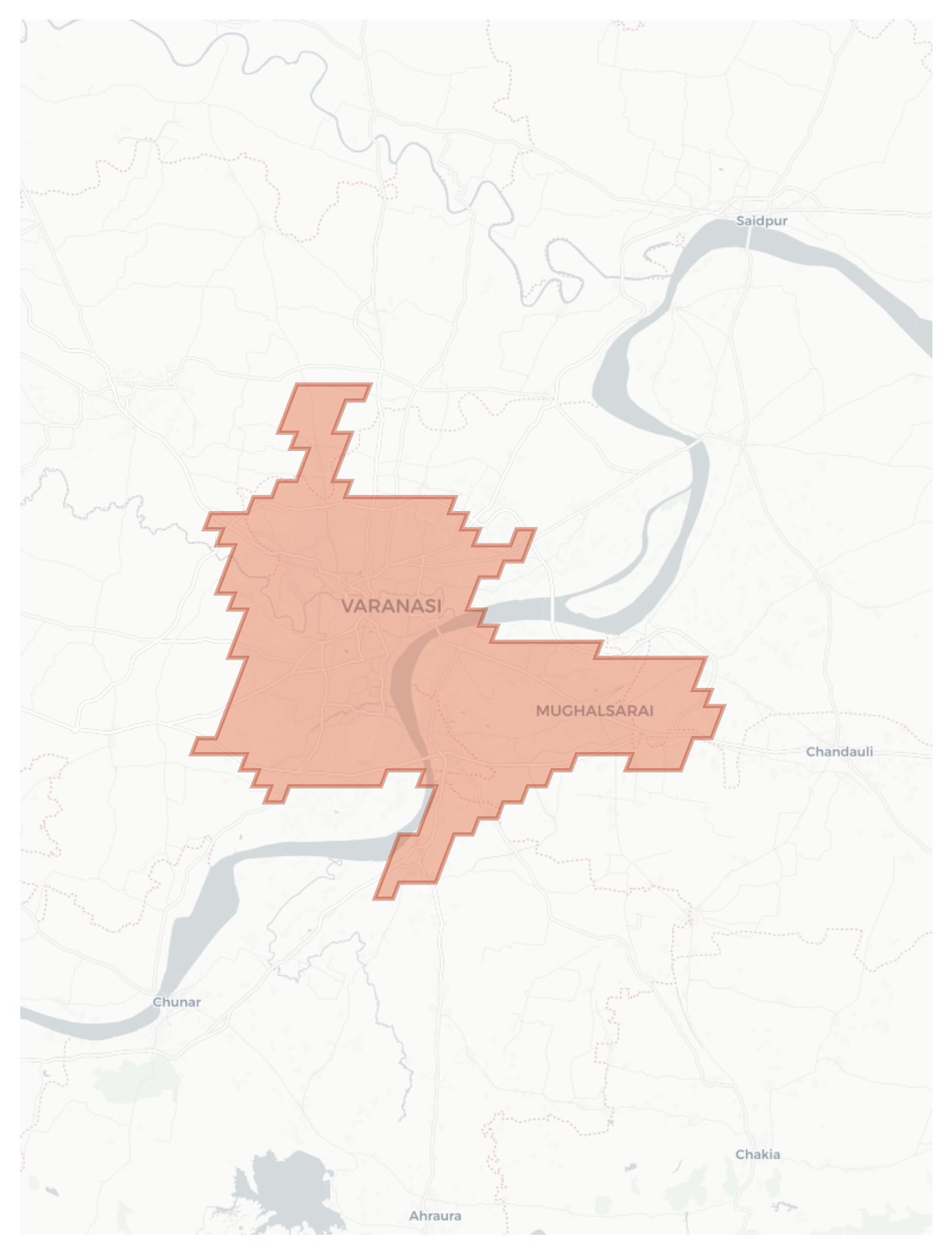 Varanasi geographic map