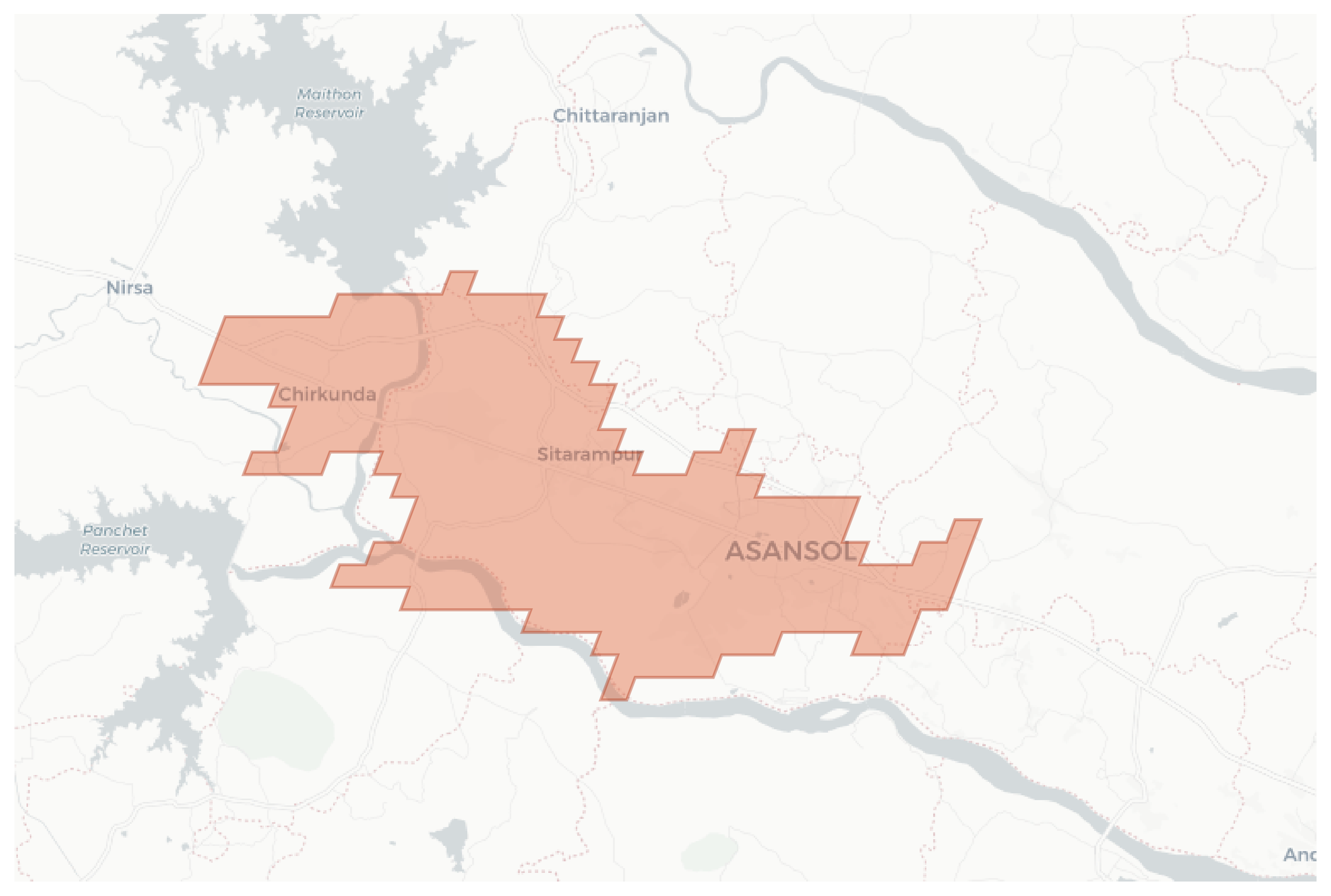 Asansol geographic map