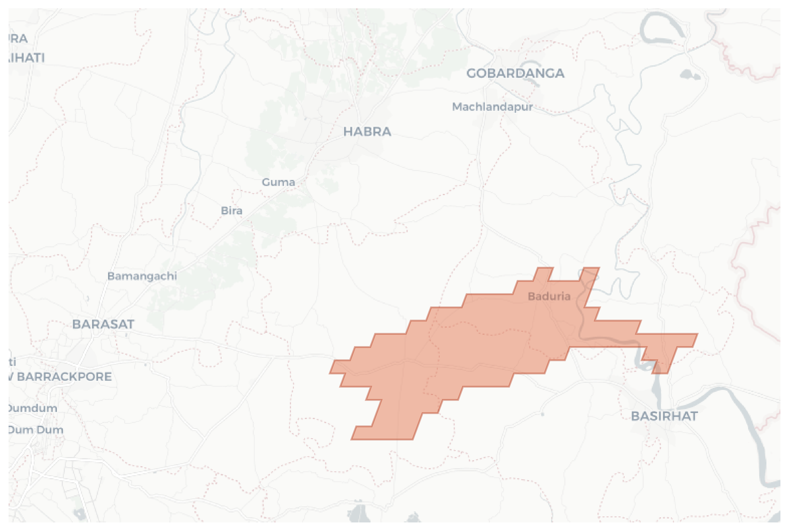 Baduria geographic map