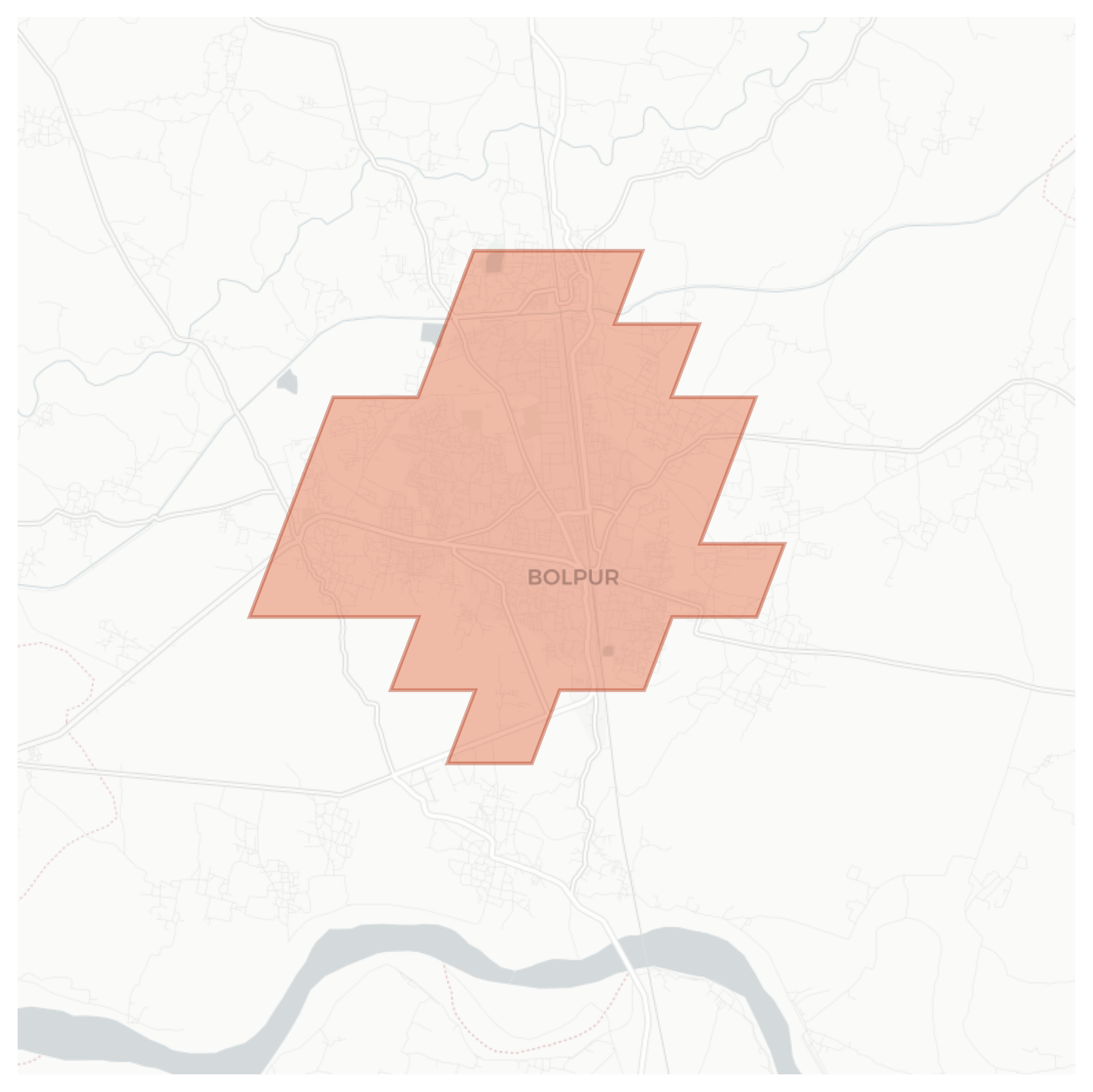 Bolpur geographic map