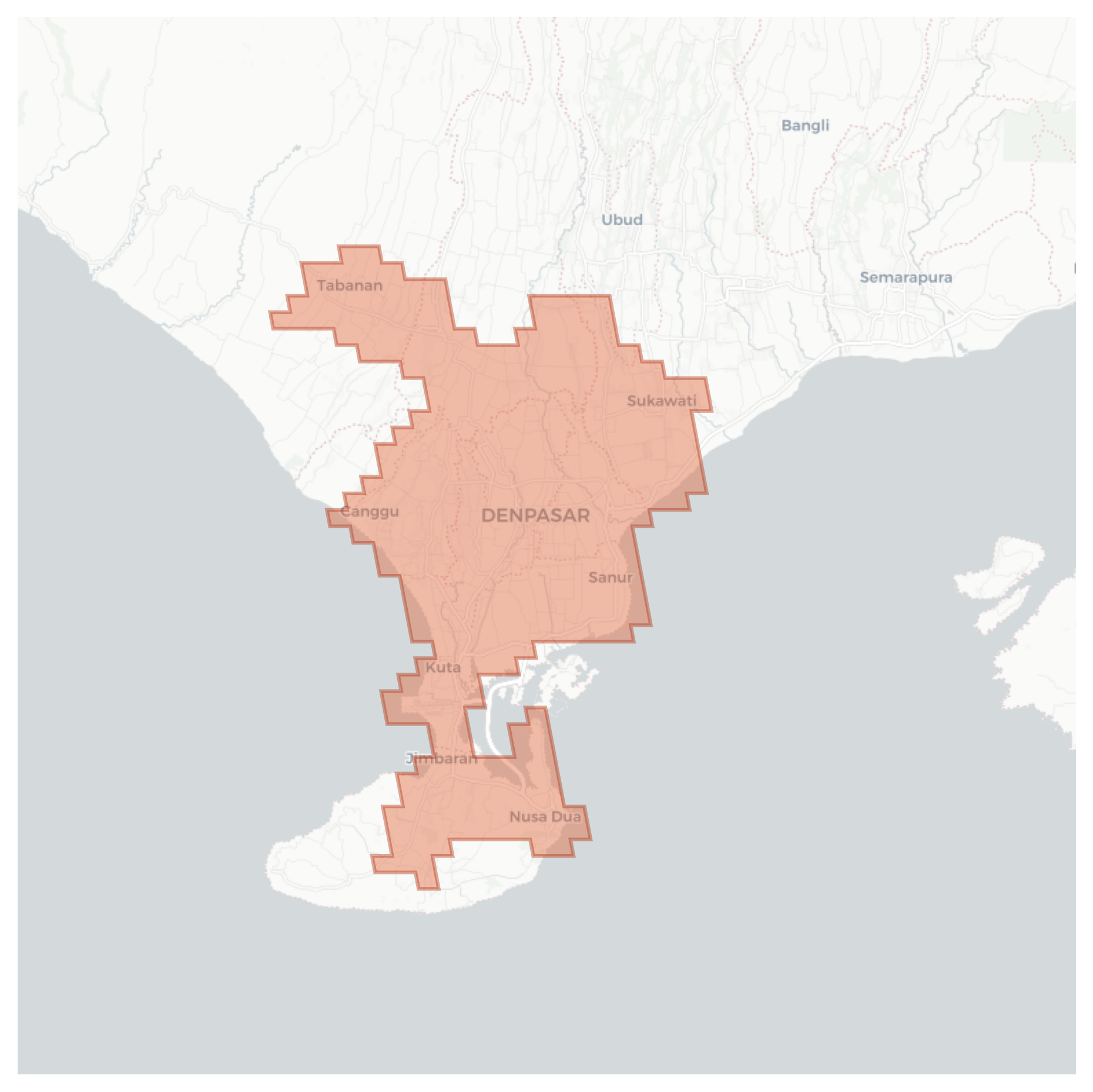 Denpasar geographic map