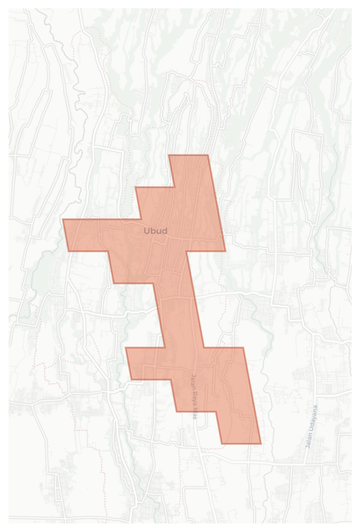 Ubud geographic map