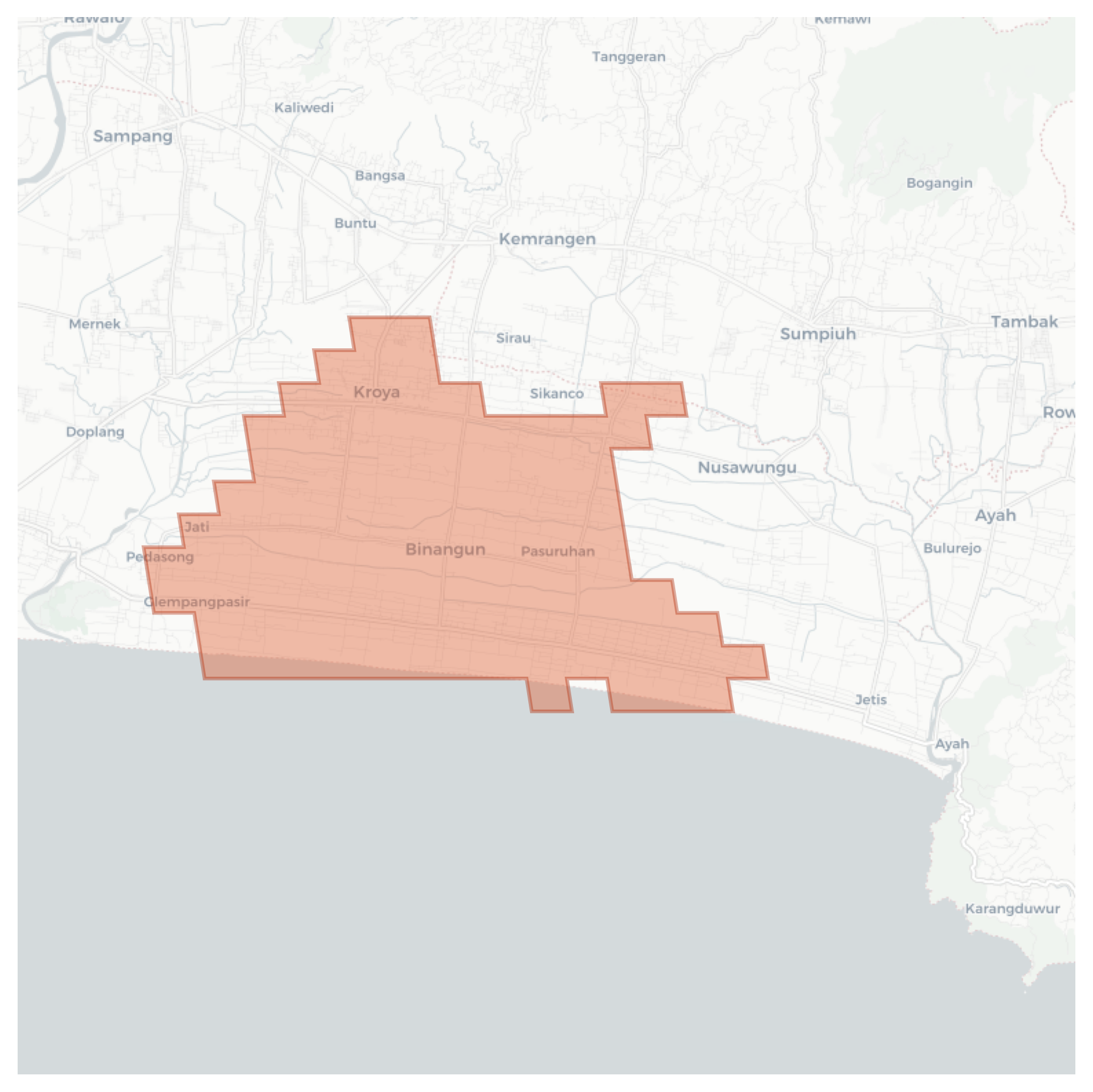 Binangun geographic map