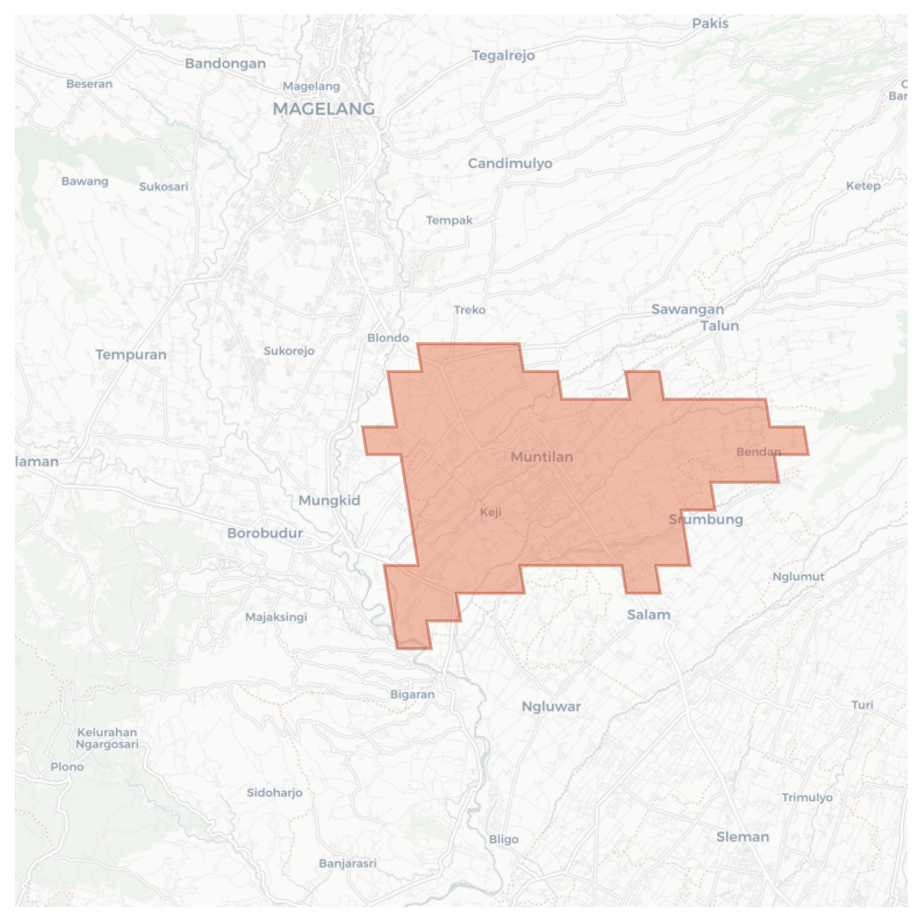 Muntilan geographic map