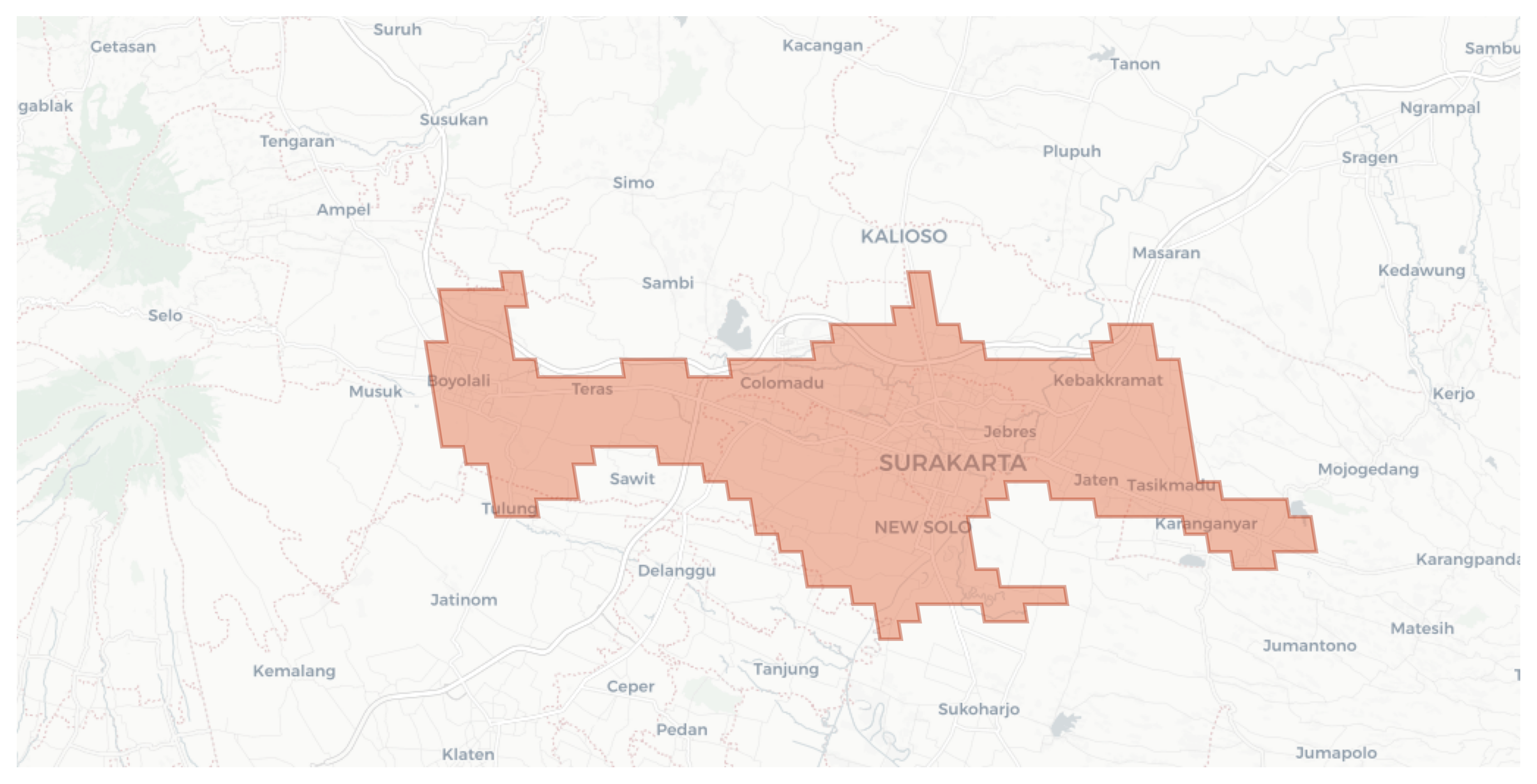 Surakarta geographic map