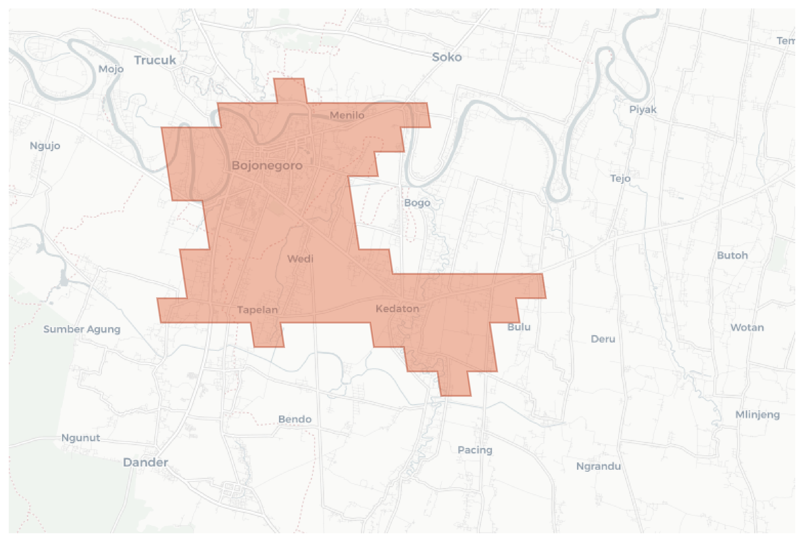 Bojonegoro geographic map