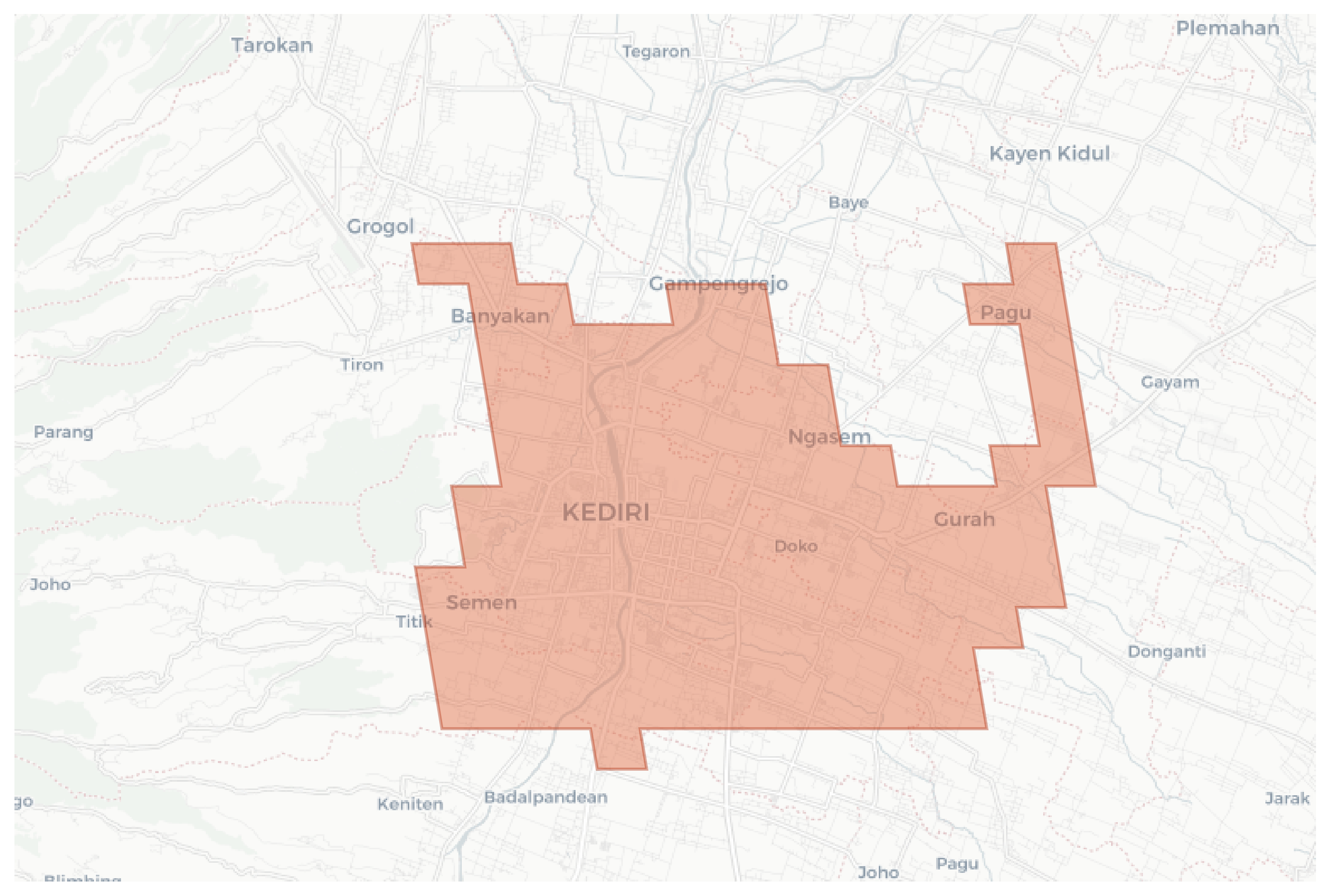 Kediri geographic map