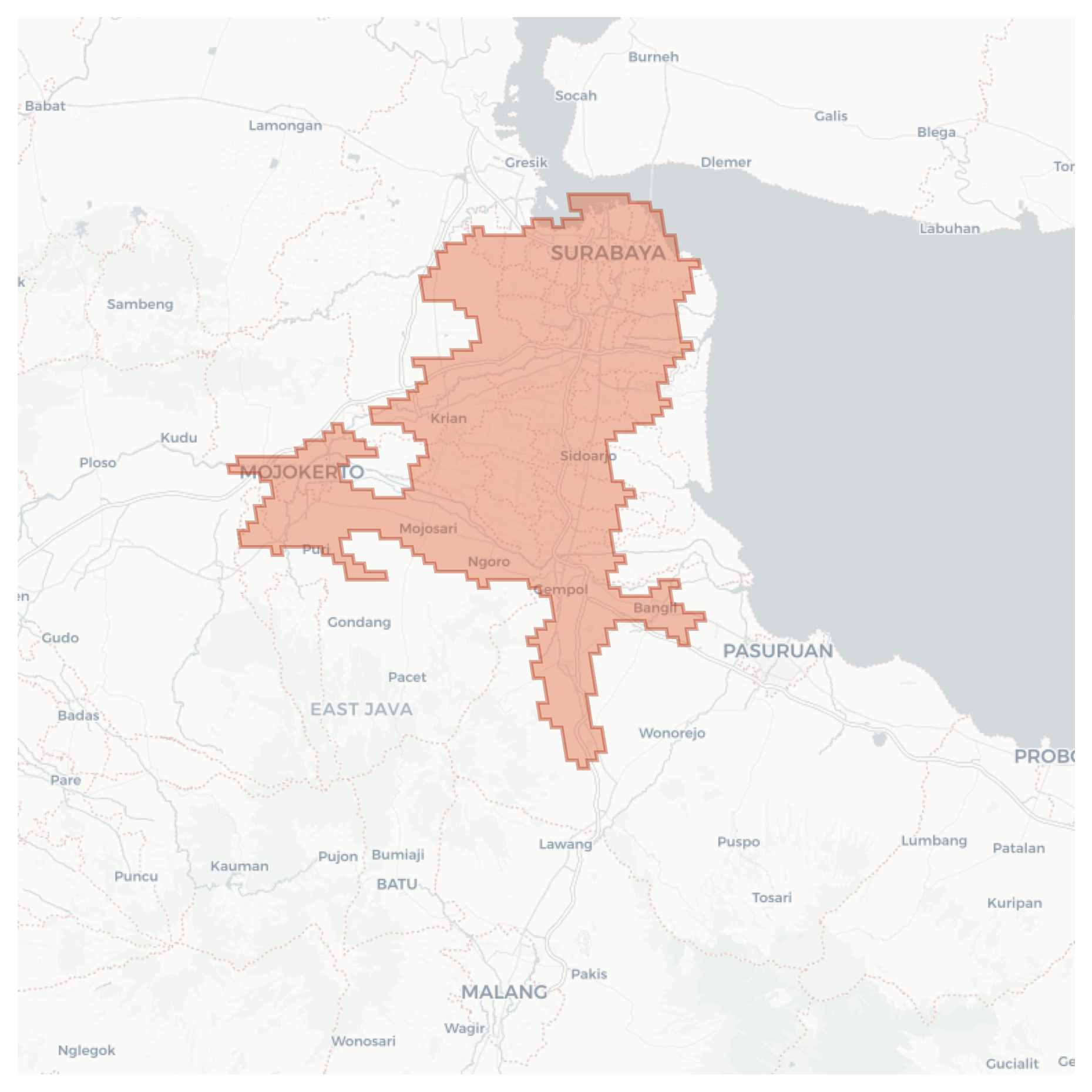 Surabaya geographic map