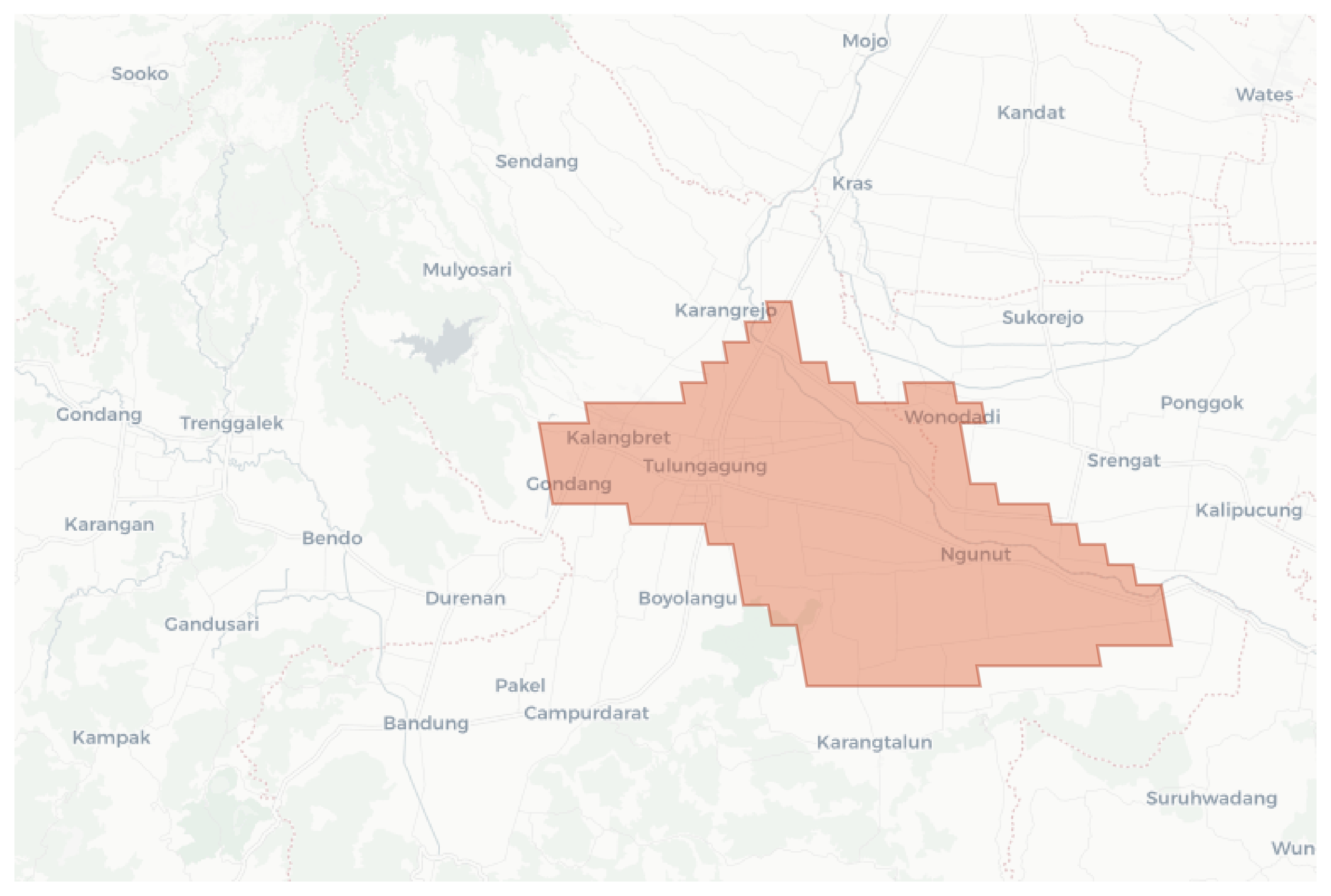 Tulungagung geographic map