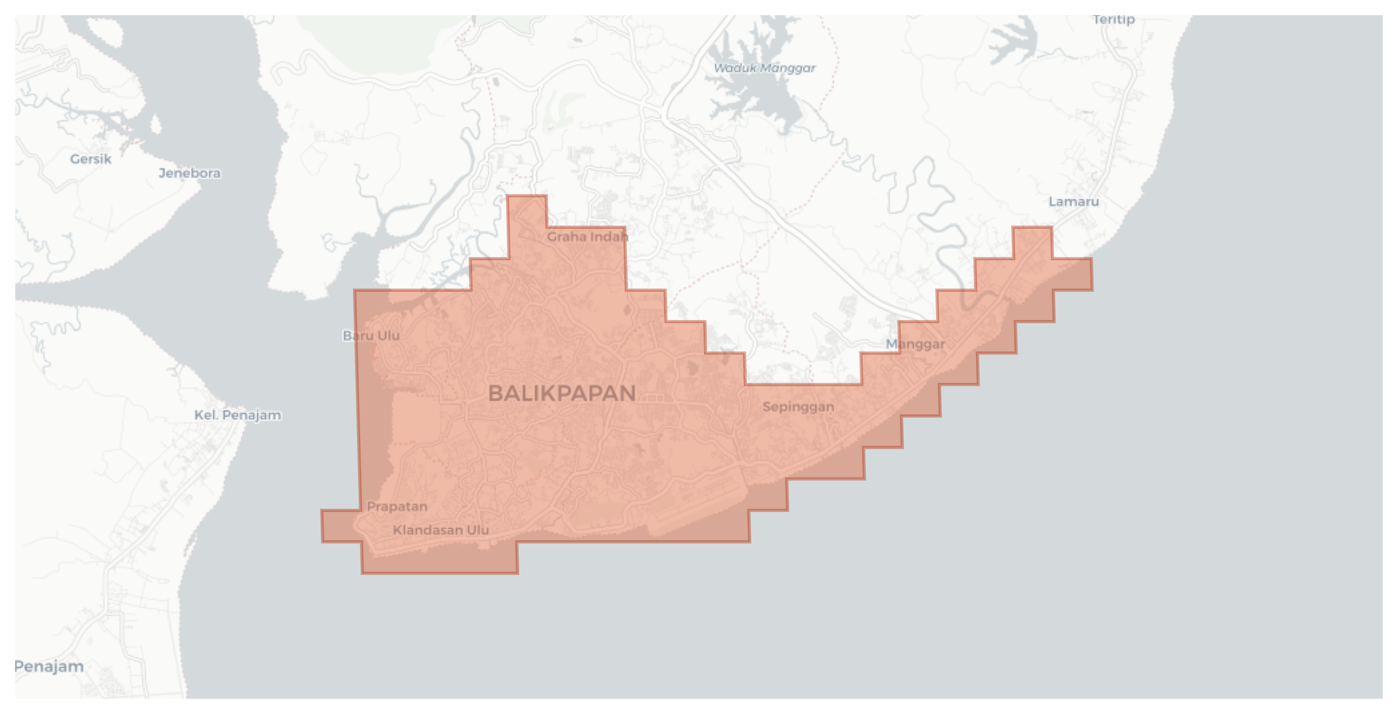 Balikpapan geographic map