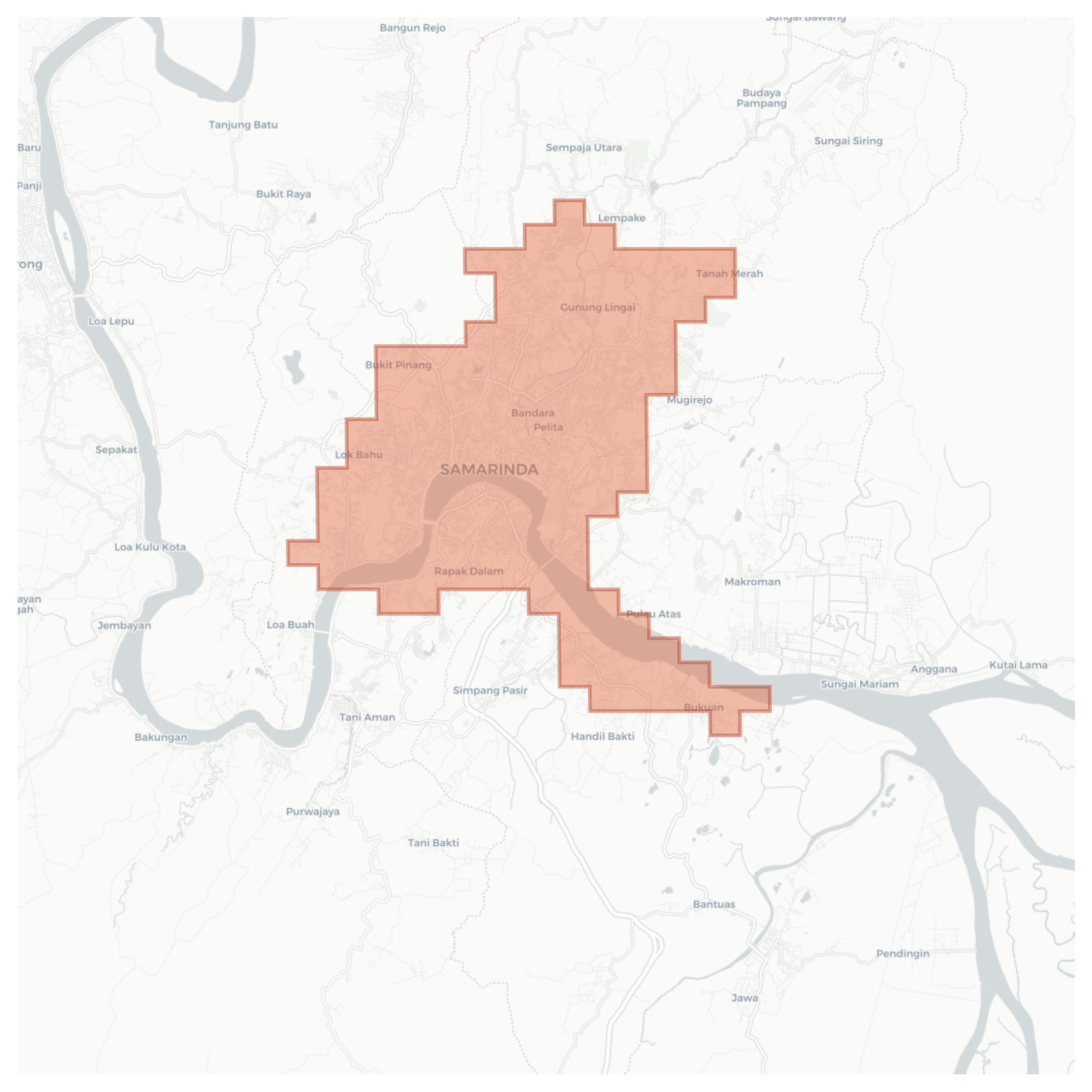 Samarinda geographic map