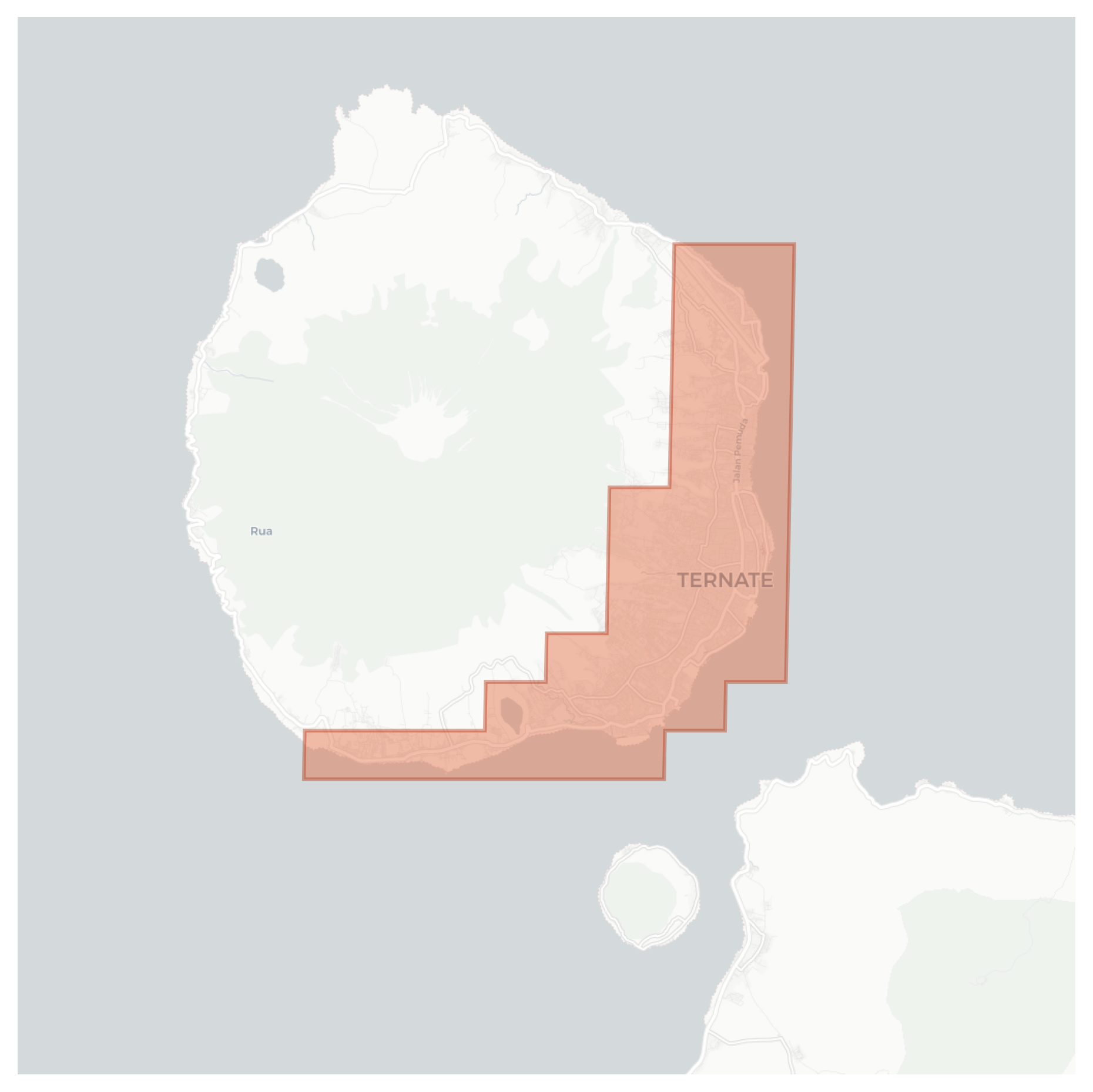 Ternate geographic map