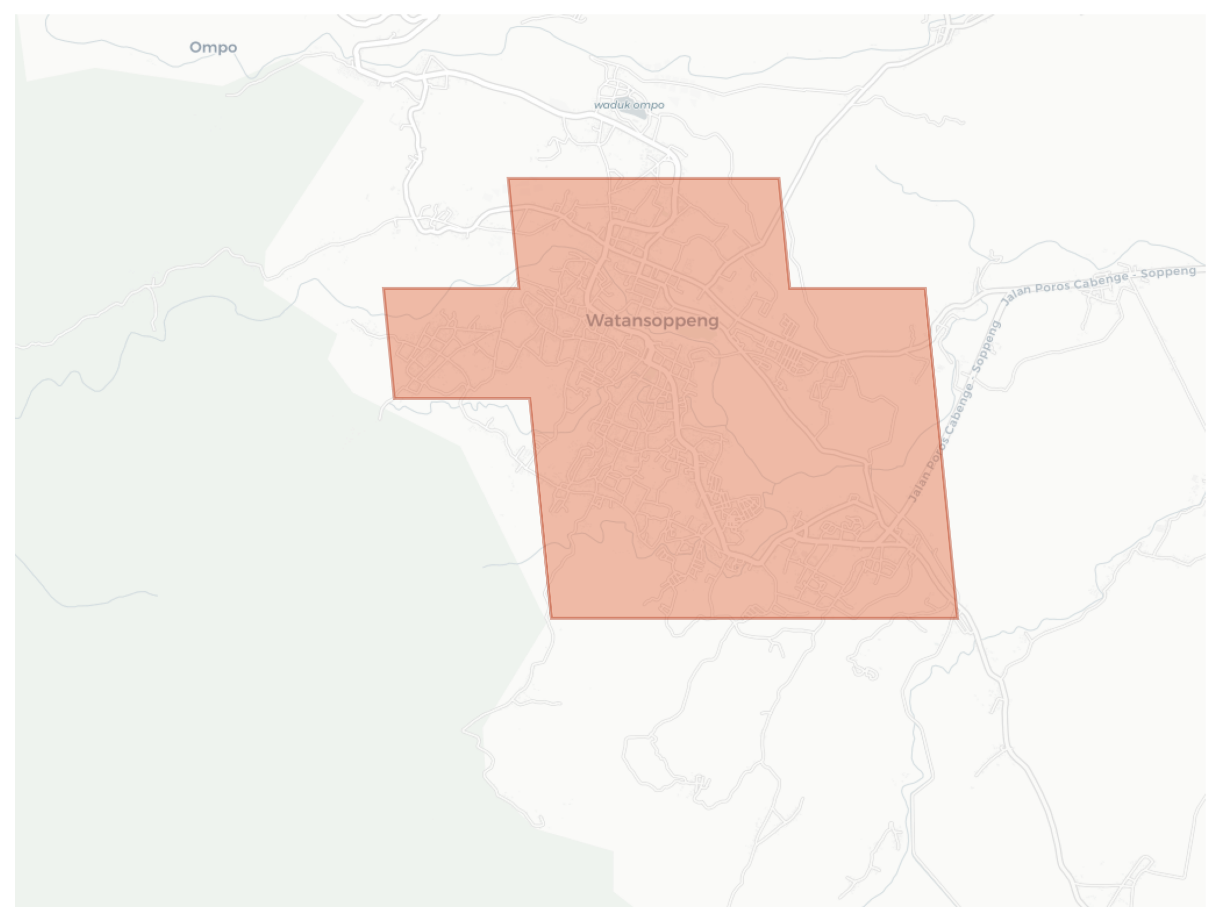 Watansoppeng geographic map