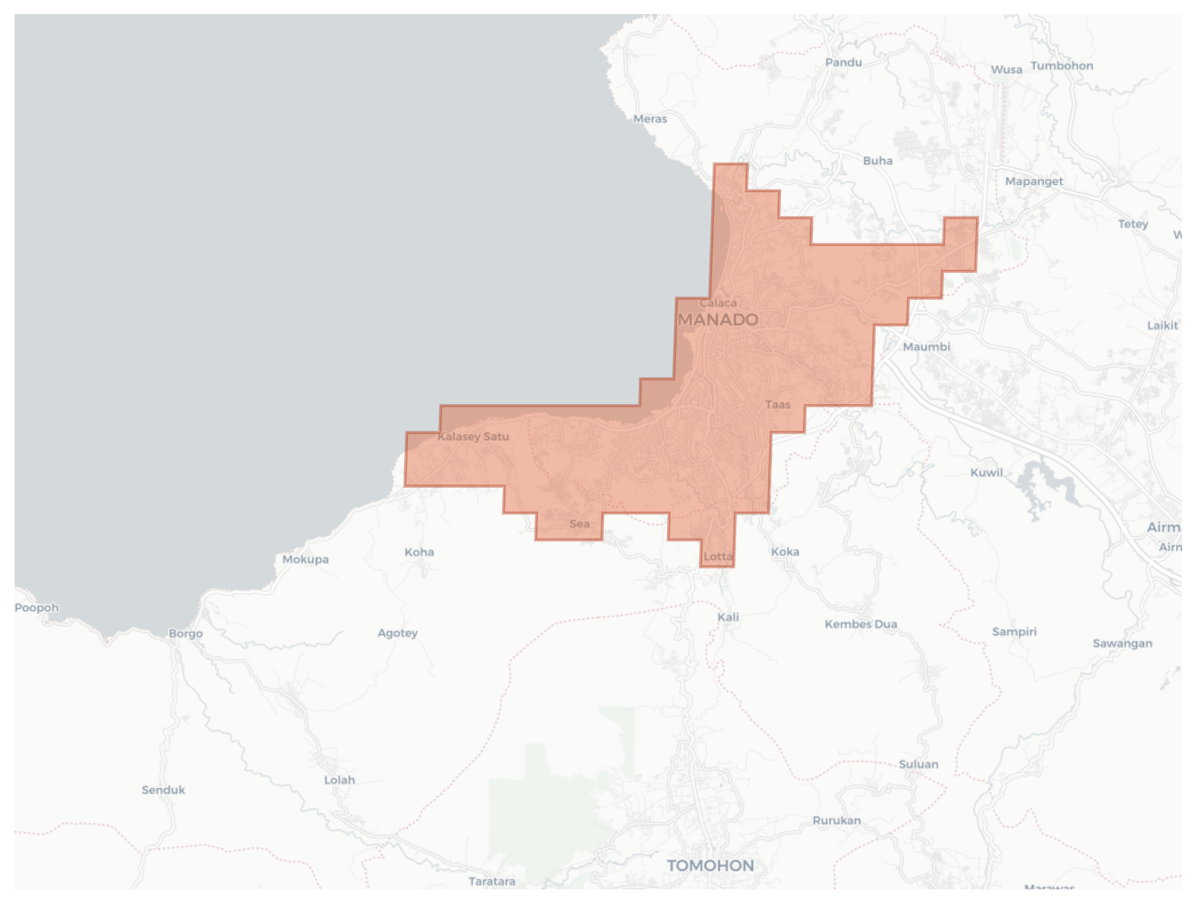 Manado geographic map