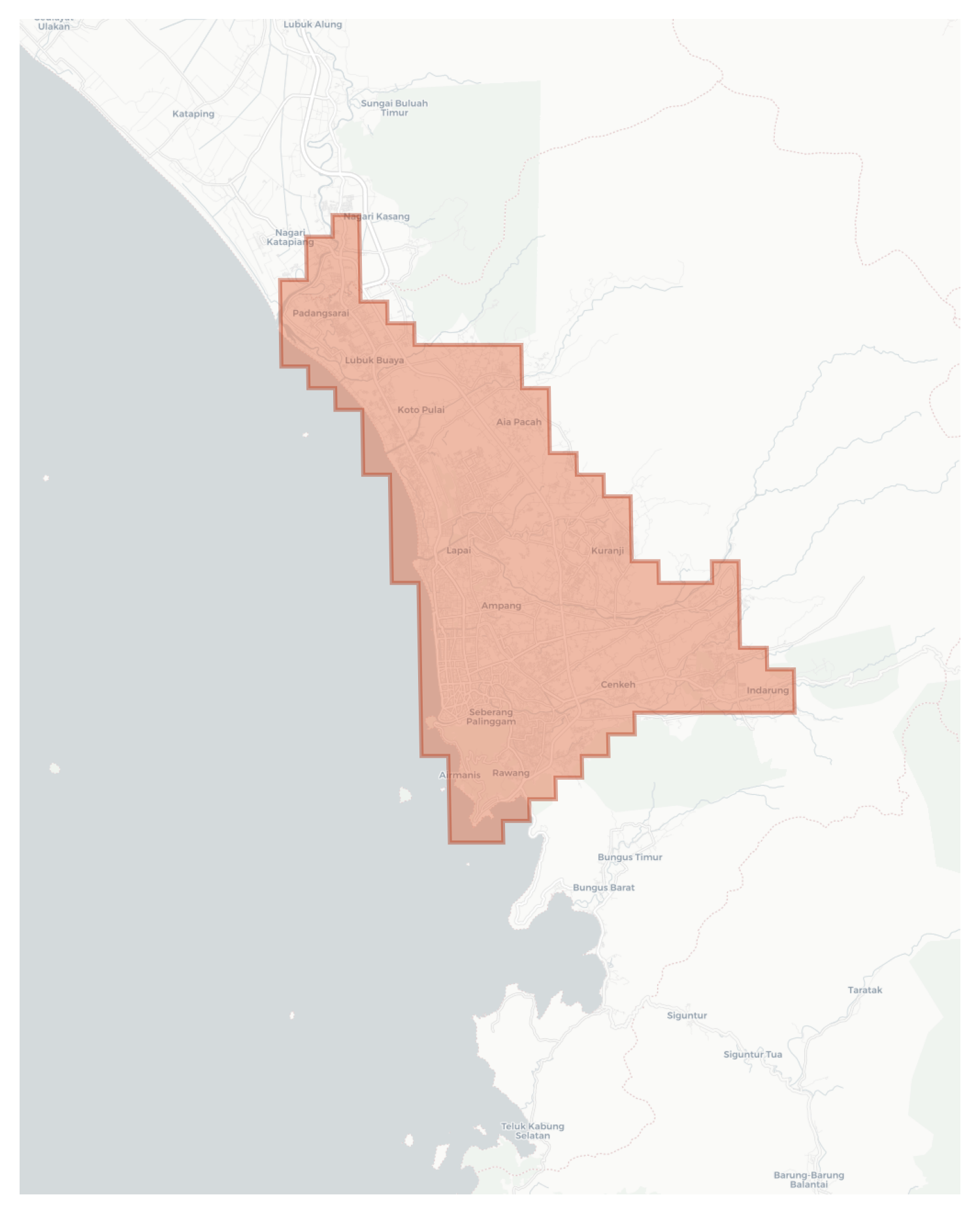 Padang geographic map
