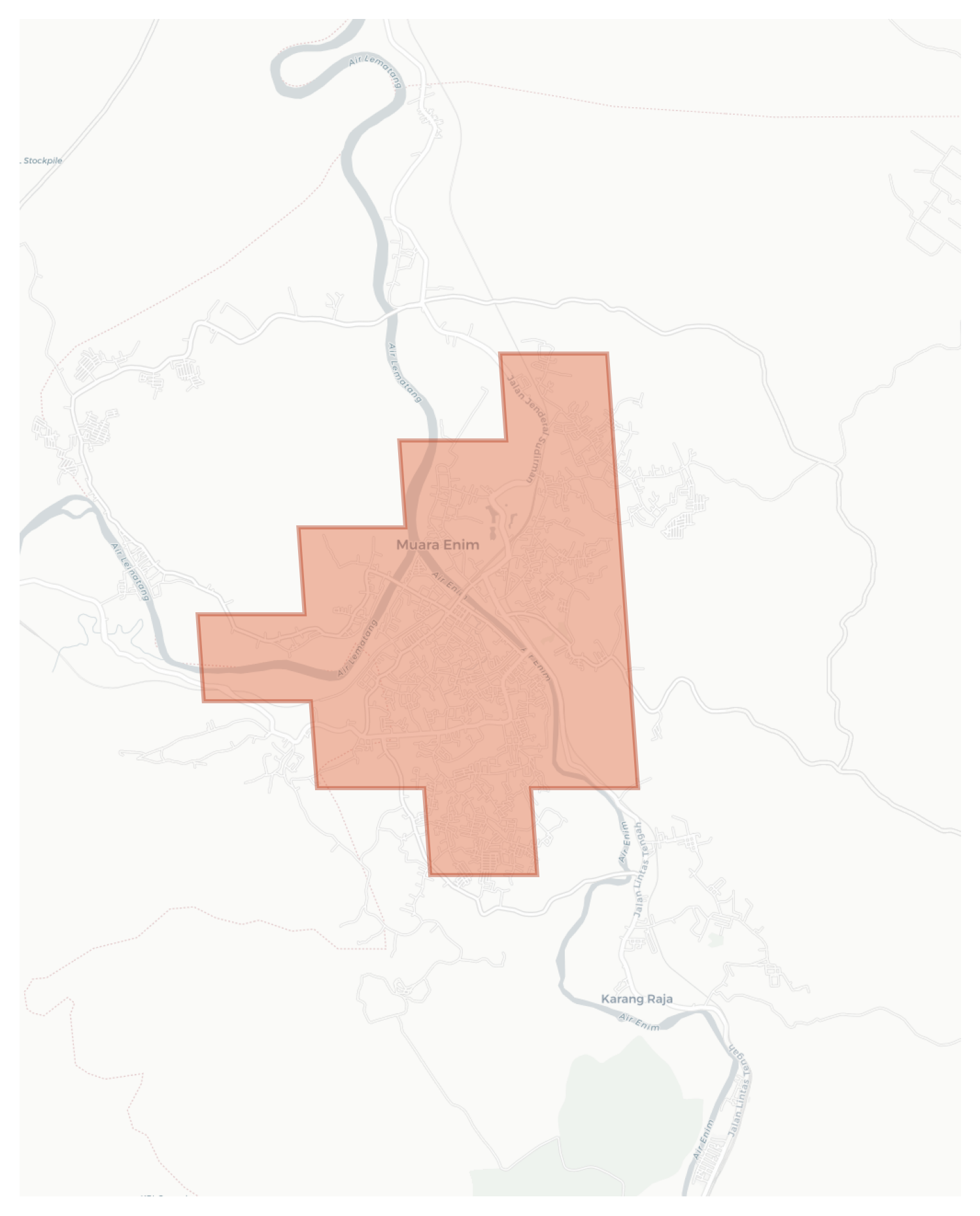 Muara Enim geographic map