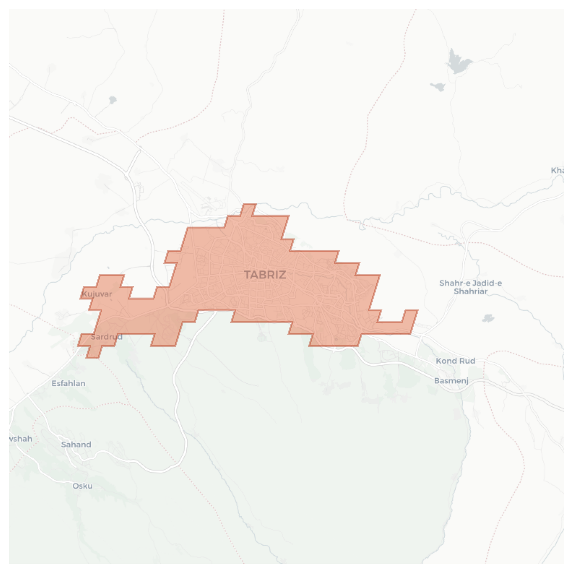 Tabriz geographic map