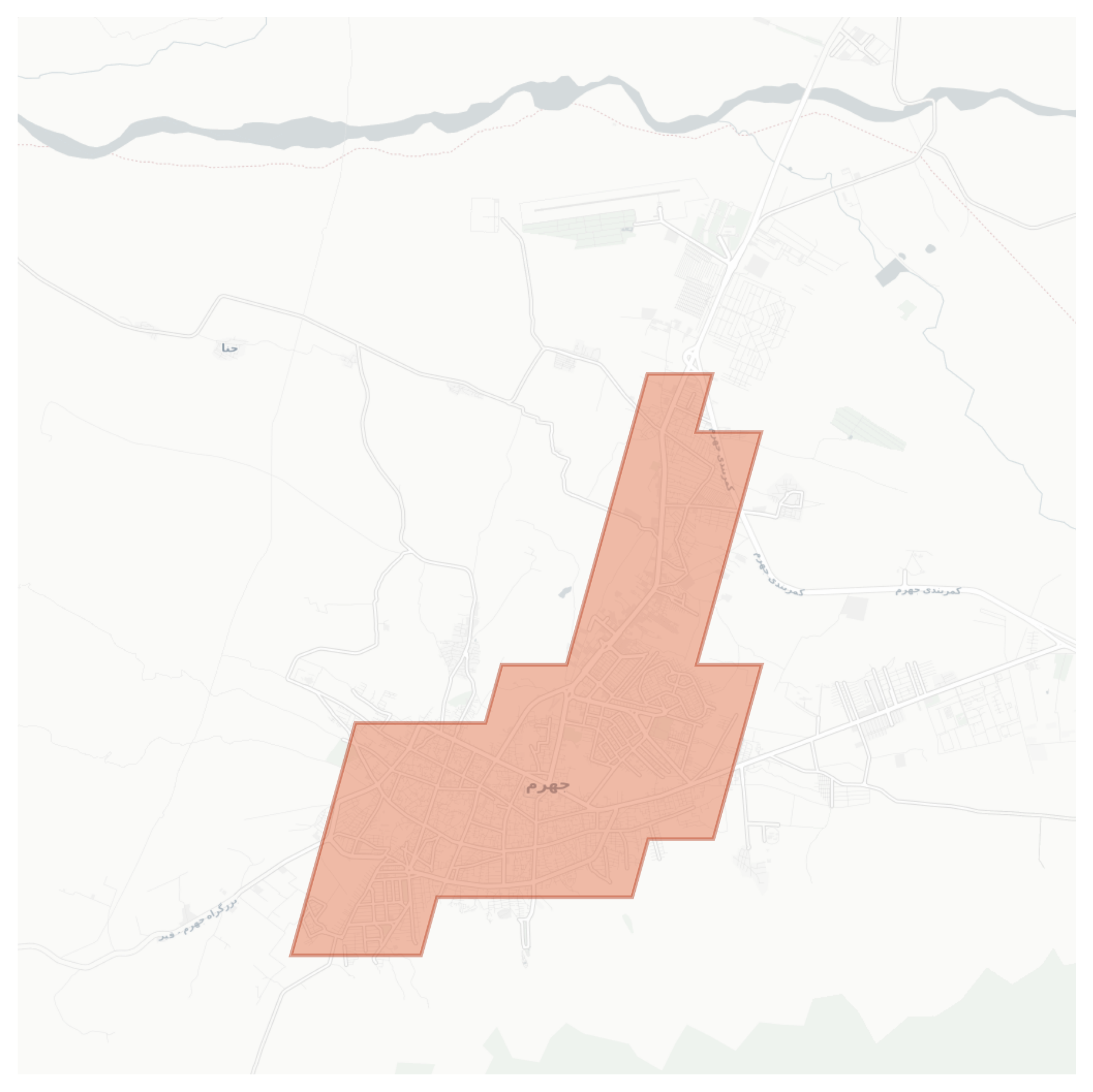 Jahrom County geographic map