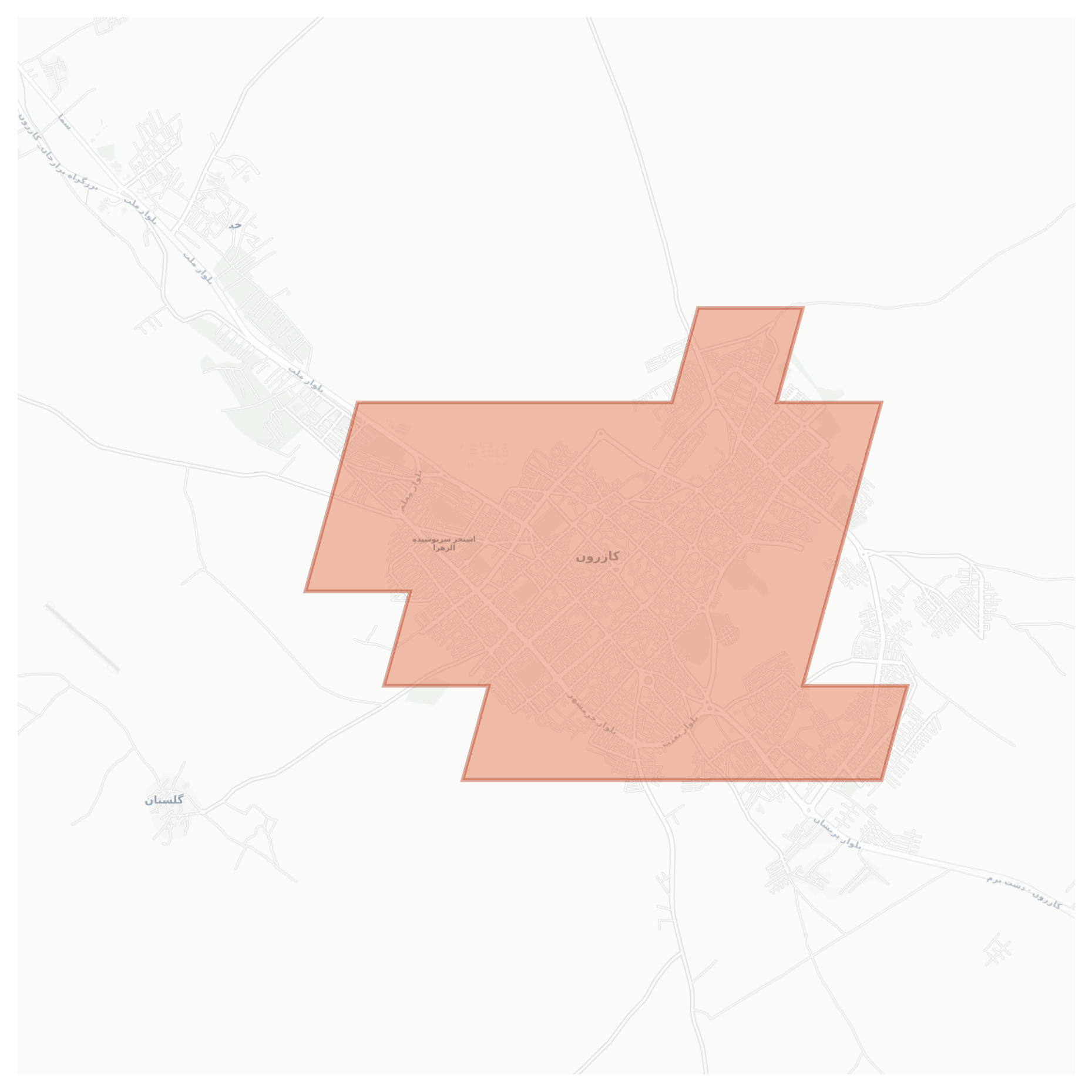 Kazerun geographic map